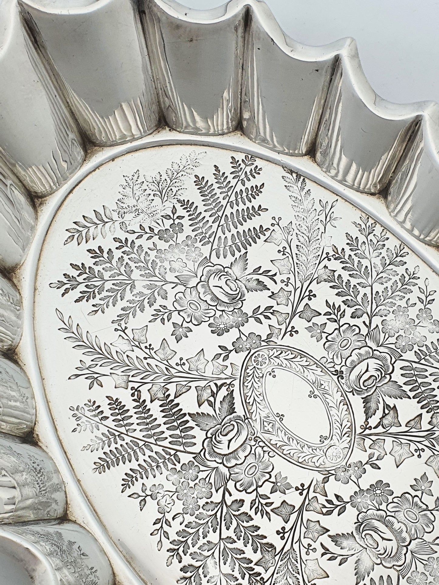Antique Walker & Hall Silver Plate Serving Dish with Floral Engraving – circa 1890