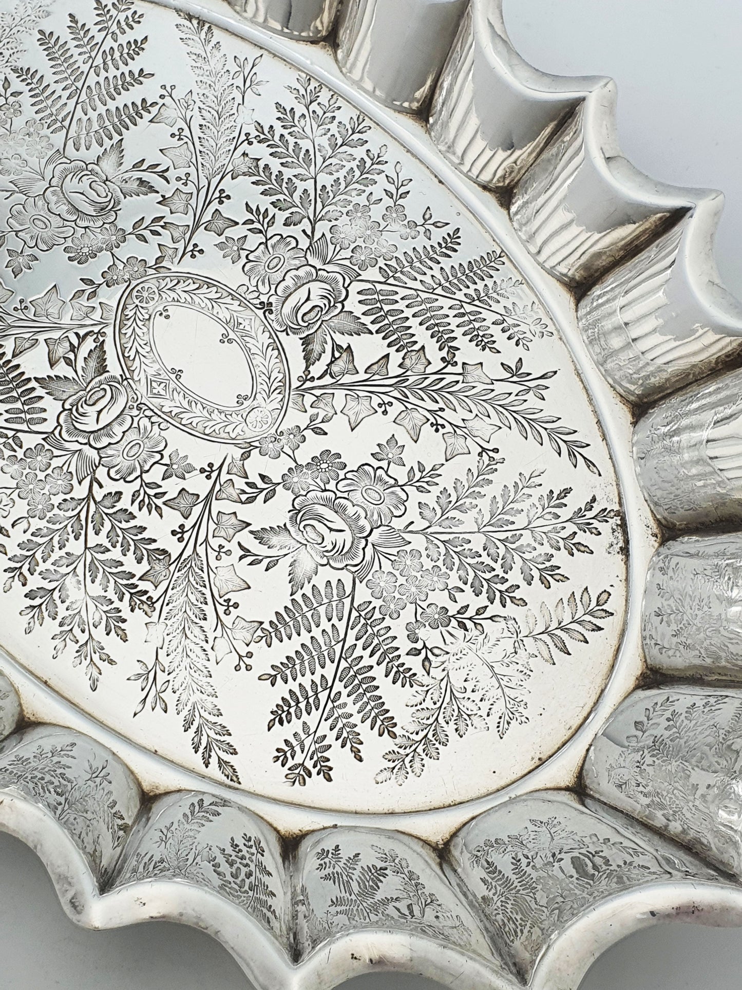 Antique Walker & Hall Silver Plate Serving Dish with Floral Engraving – circa 1890