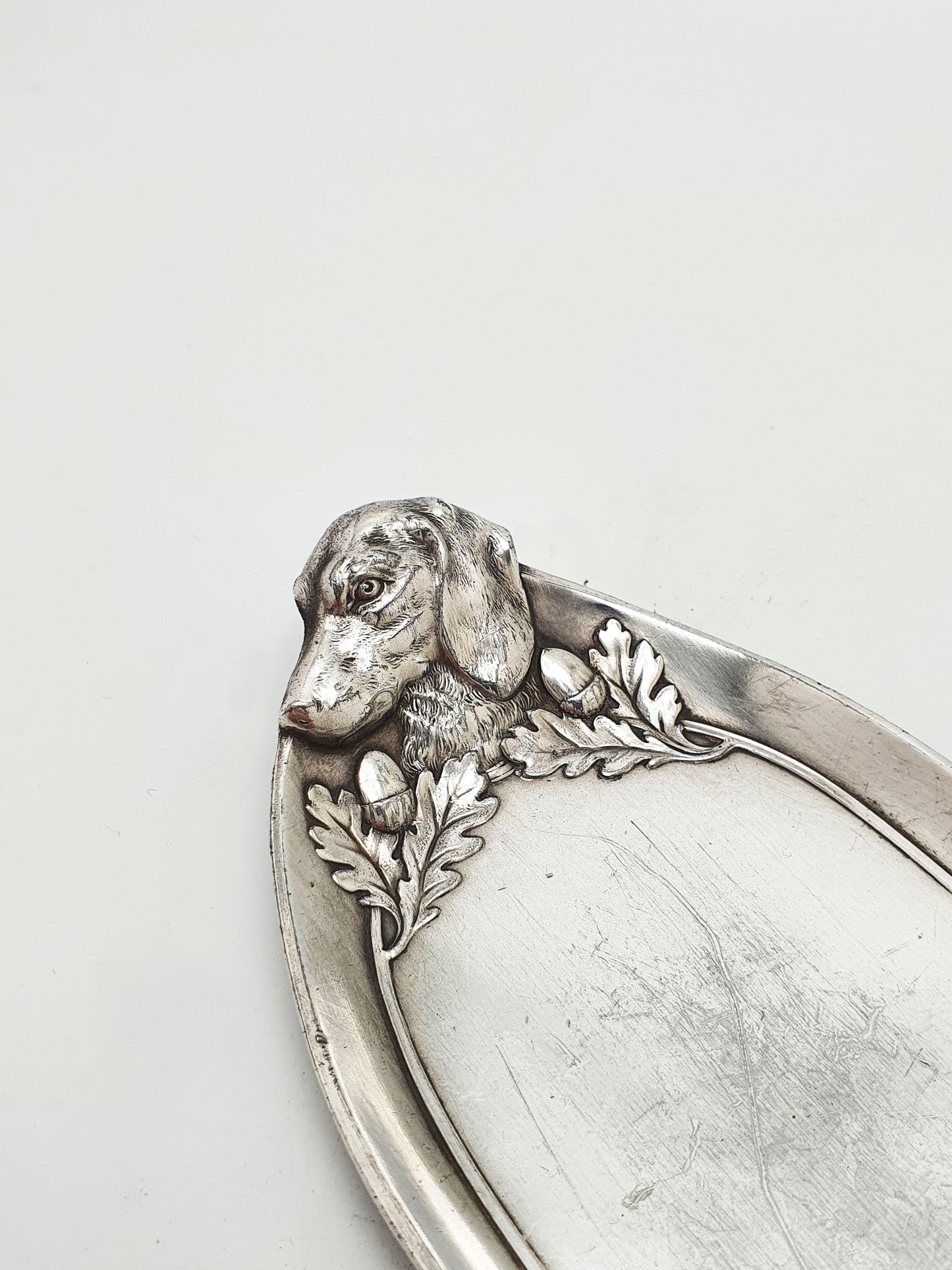 Lovely WMF Art Nouveau Pewter Dog Head Serving Tray – circa 1900
