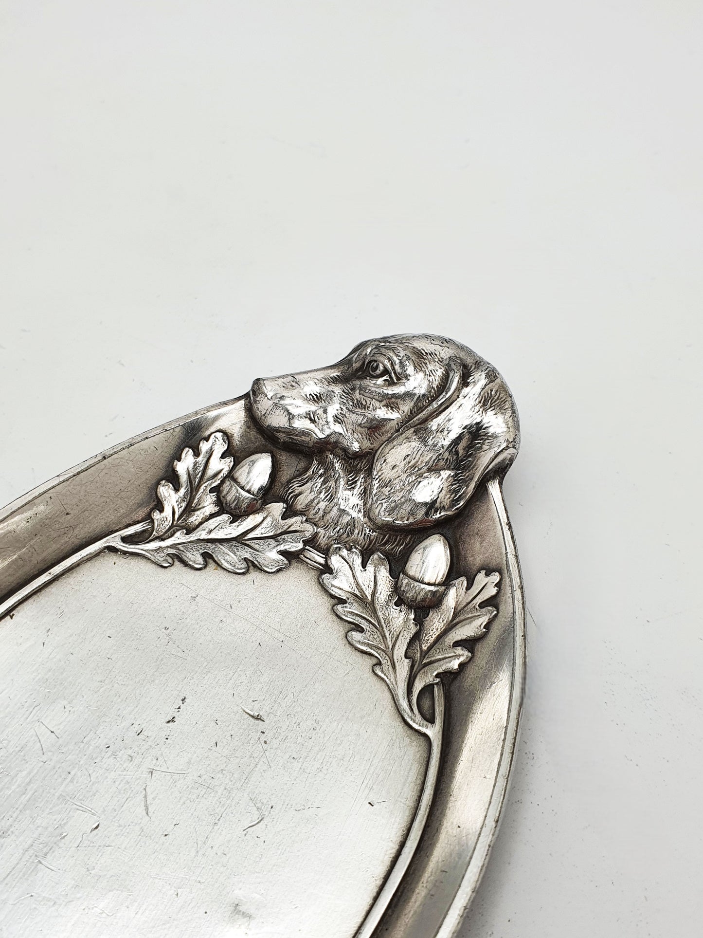 Lovely WMF Art Nouveau Pewter Dog Head Serving Tray – circa 1900