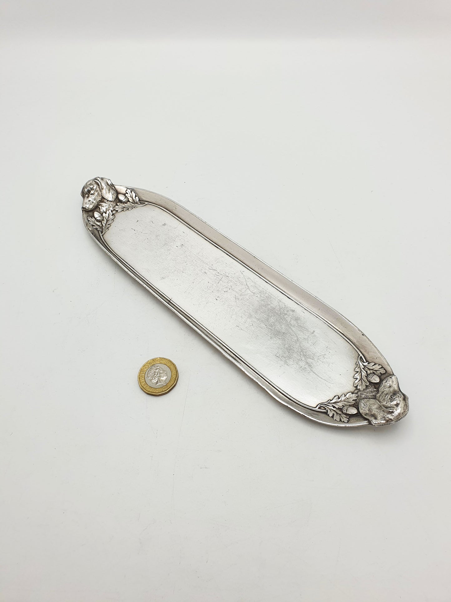 Lovely WMF Art Nouveau Pewter Dog Head Serving Tray – circa 1900