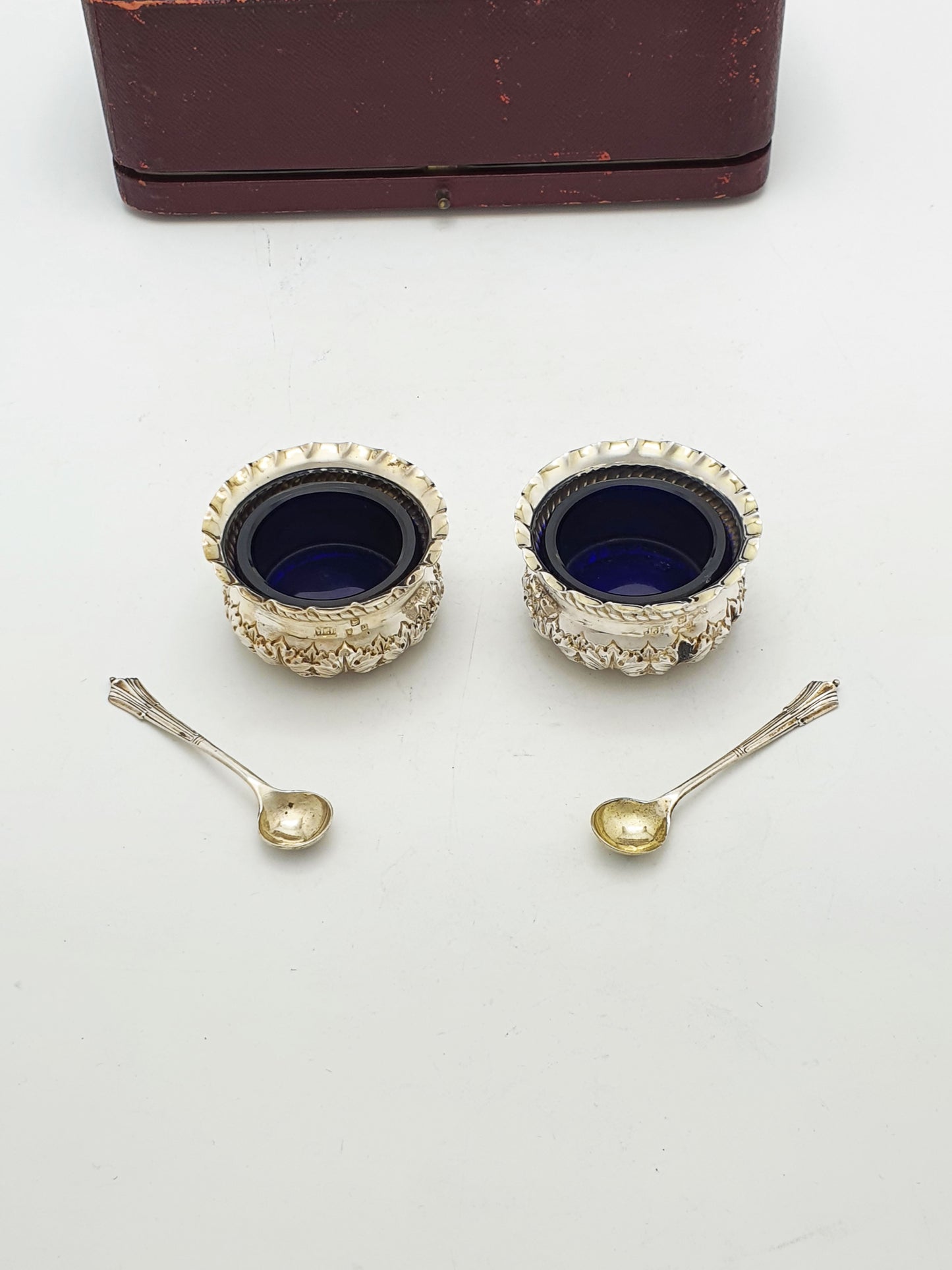 Good Antique Sterling Silver Salt Set – London, 1897