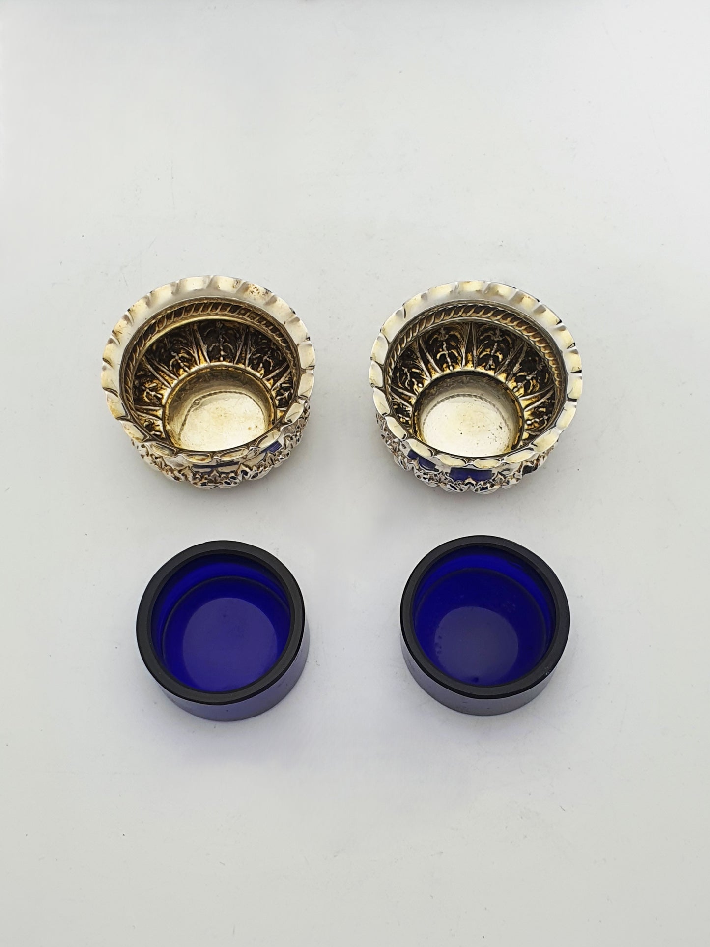 Good Antique Sterling Silver Salt Set – London, 1897