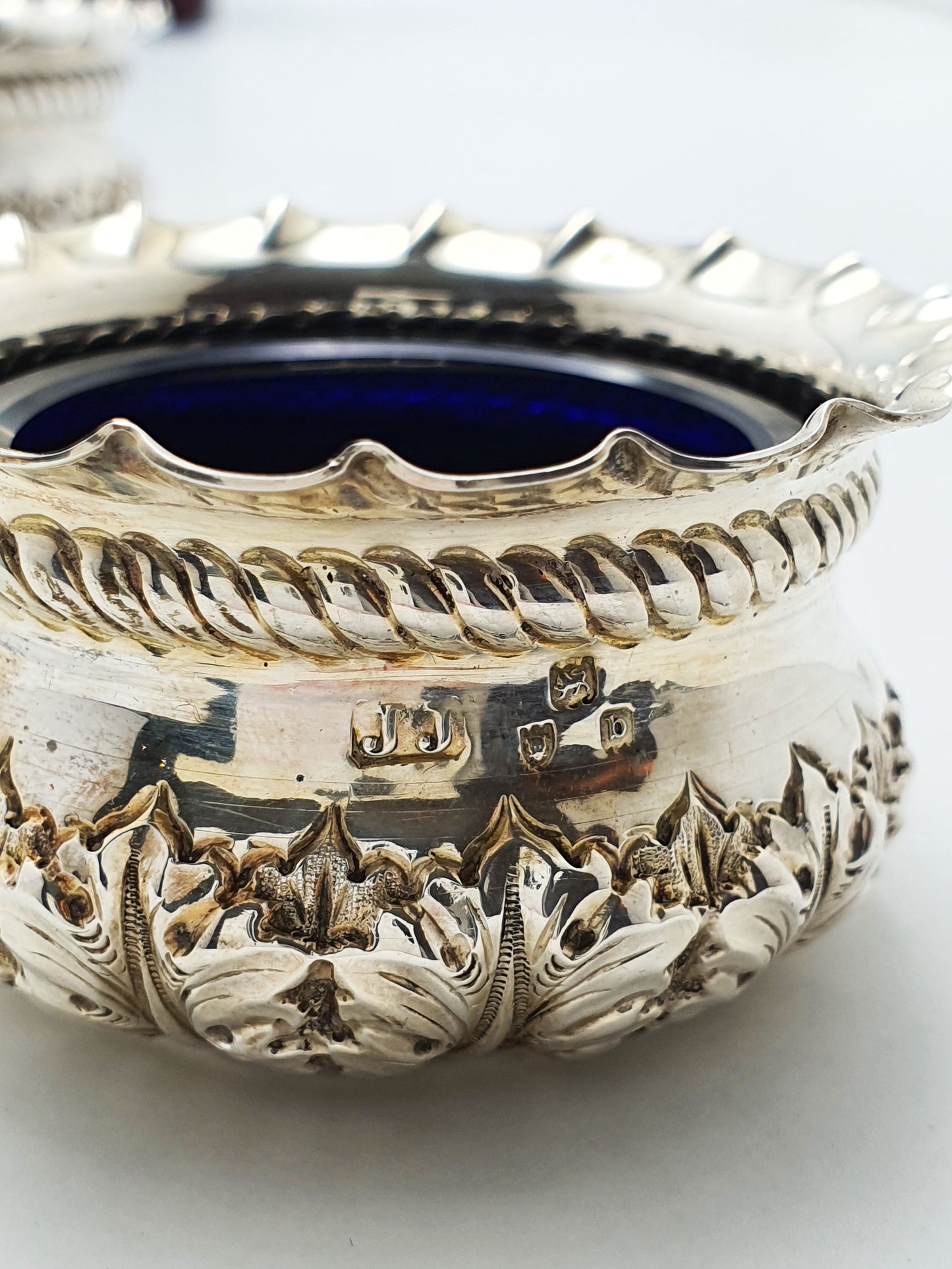 Good Antique Sterling Silver Salt Set – London, 1897