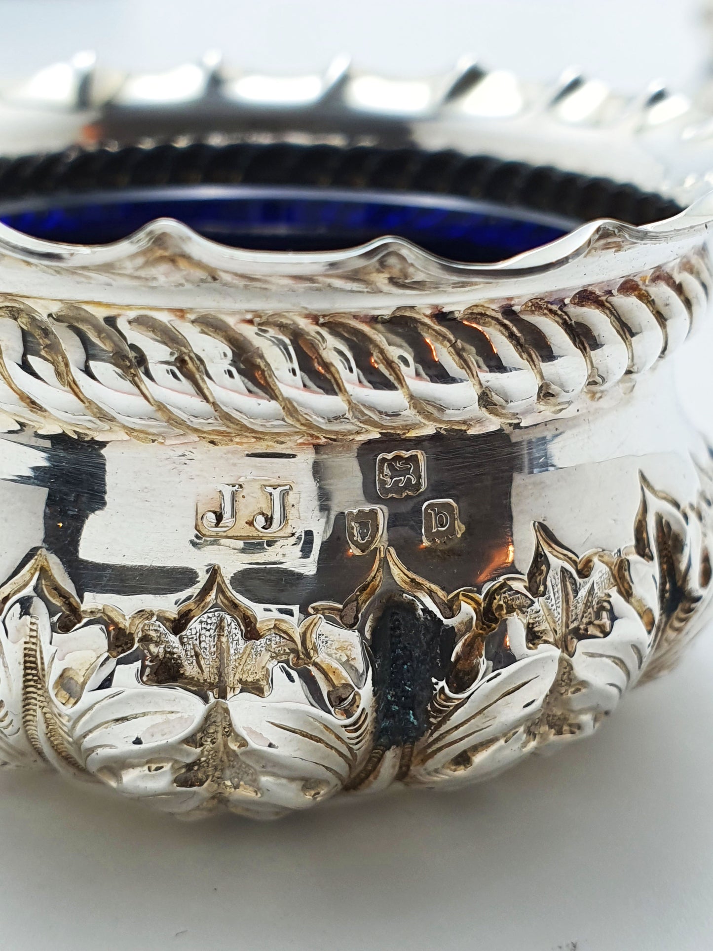 Good Antique Sterling Silver Salt Set – London, 1897
