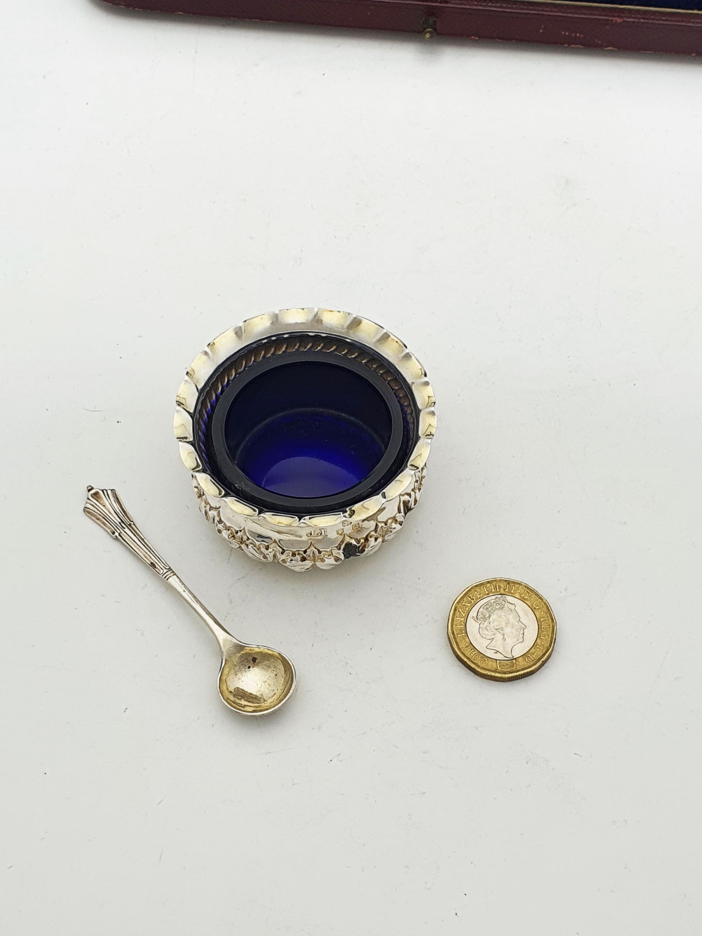 Good Antique Sterling Silver Salt Set – London, 1897