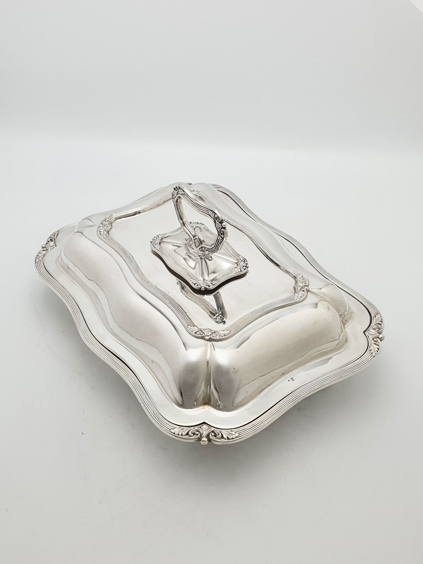 Pair of Fabulous Antique Edwardian Entrée Dishes with Rococo Borders – circa 1905