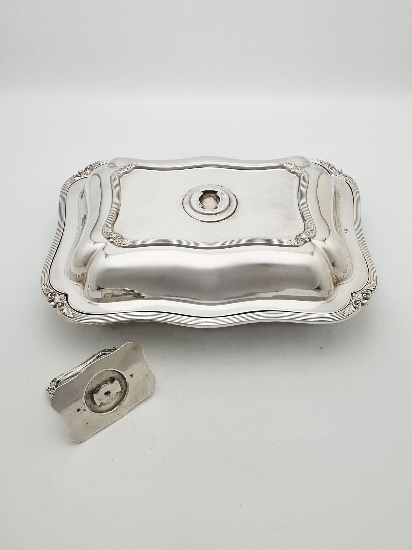 Pair of Fabulous Antique Edwardian Entrée Dishes with Rococo Borders – circa 1905
