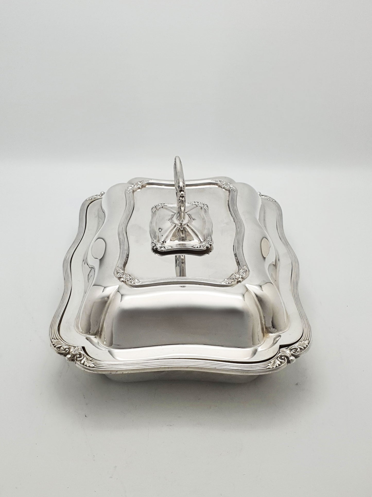 Pair of Fabulous Antique Edwardian Entrée Dishes with Rococo Borders – circa 1905