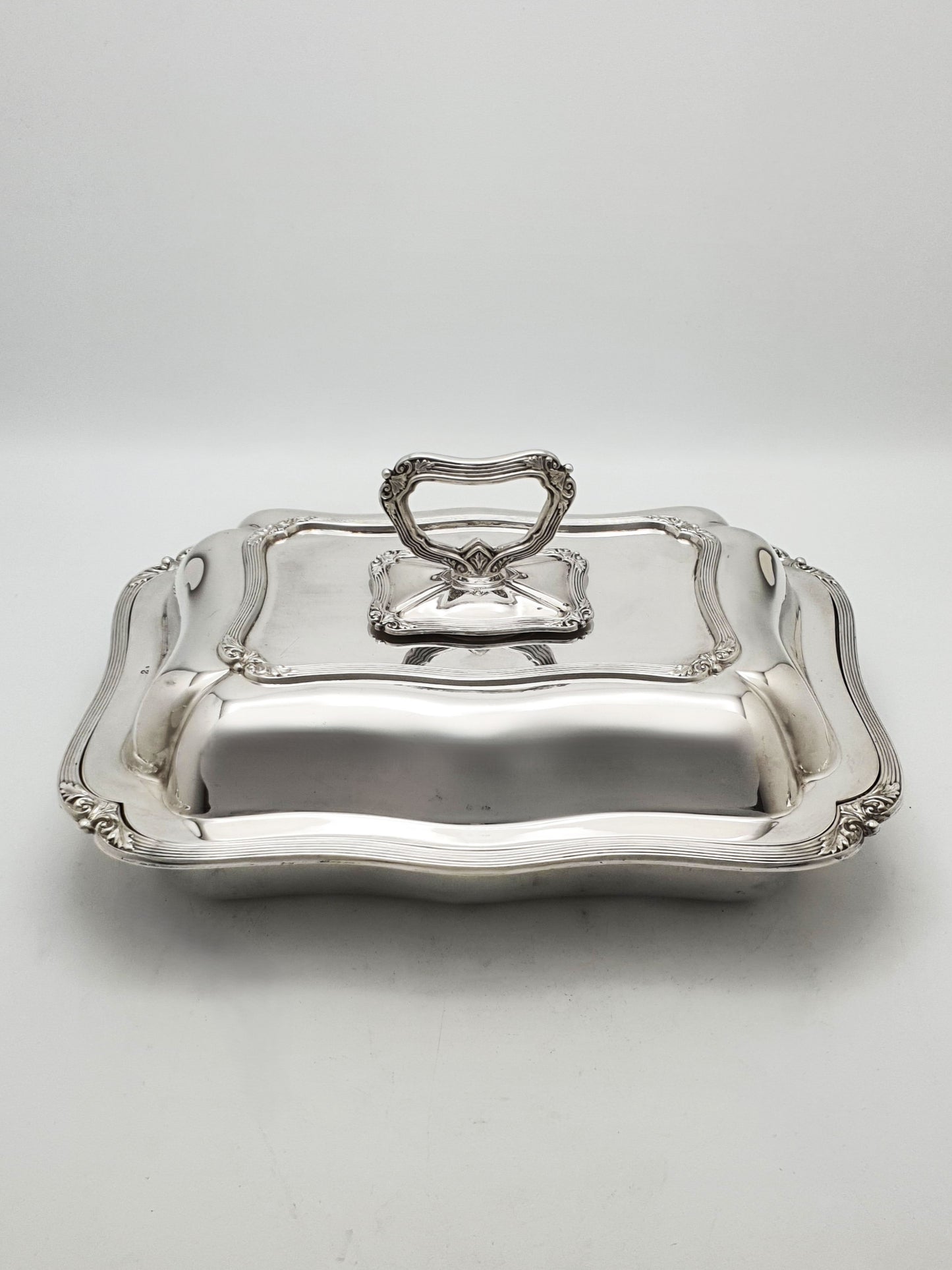 Pair of Fabulous Antique Edwardian Entrée Dishes with Rococo Borders – circa 1905