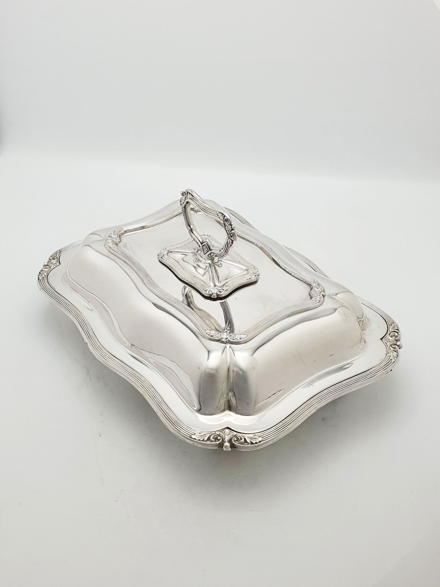 Pair of Fabulous Antique Edwardian Entrée Dishes with Rococo Borders – circa 1905