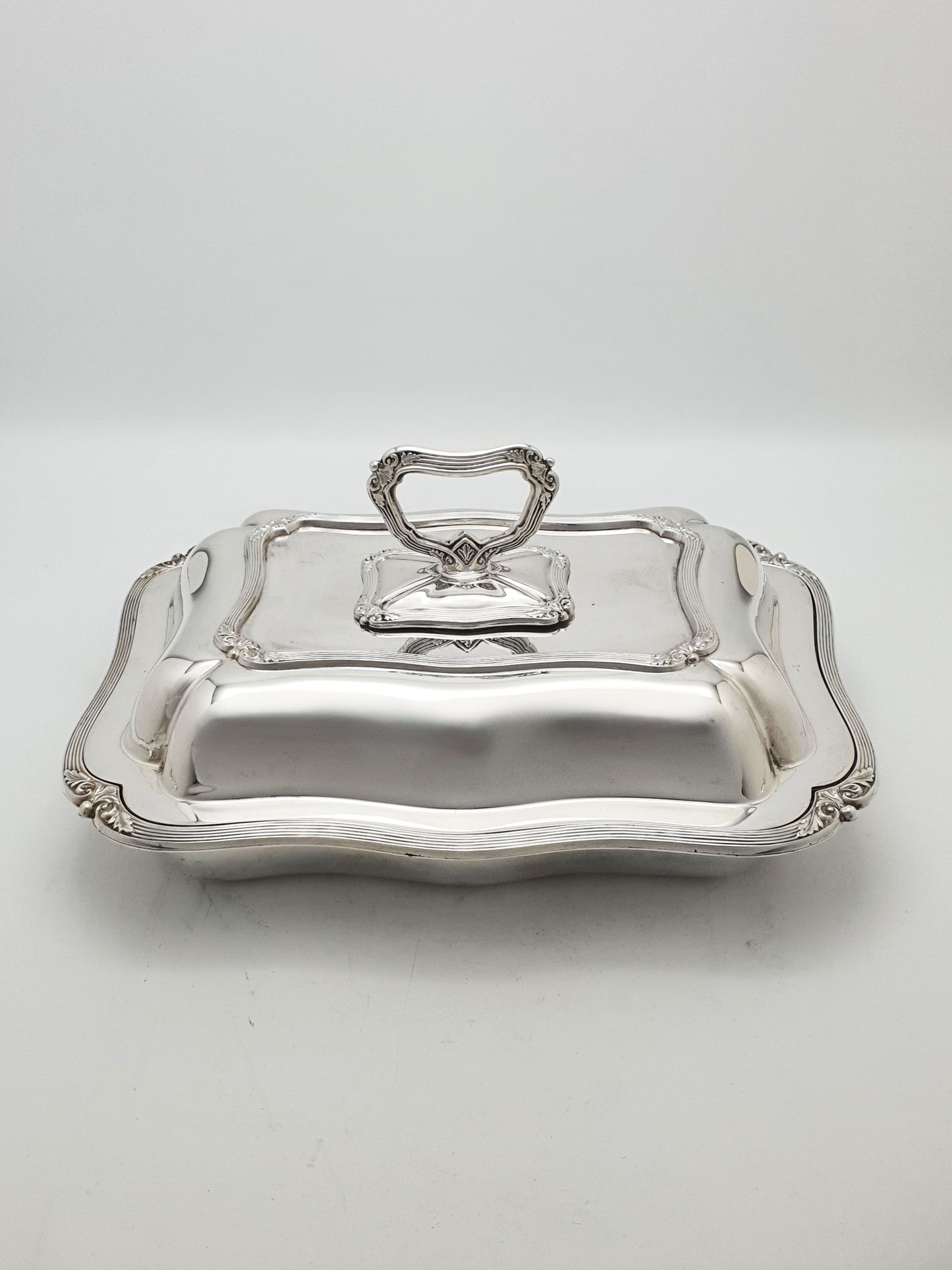 Pair of Fabulous Antique Edwardian Entrée Dishes with Rococo Borders – circa 1905