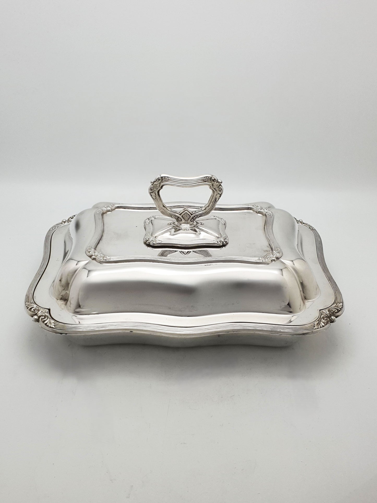 Pair of Fabulous Antique Edwardian Entrée Dishes with Rococo Borders – circa 1905