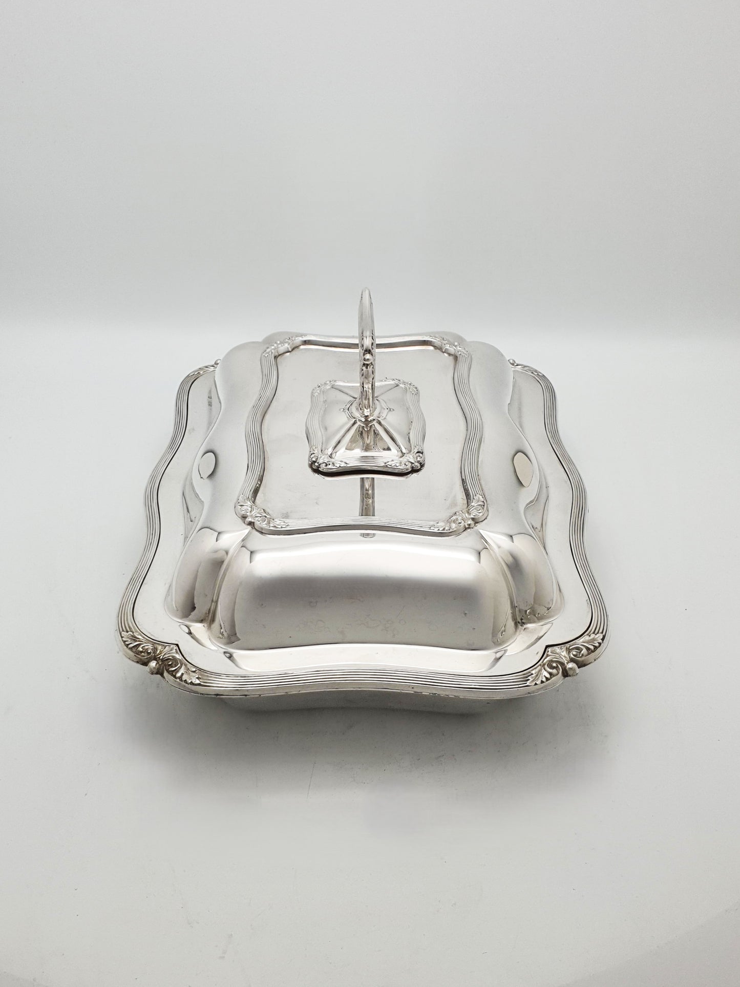 Pair of Fabulous Antique Edwardian Entrée Dishes with Rococo Borders – circa 1905