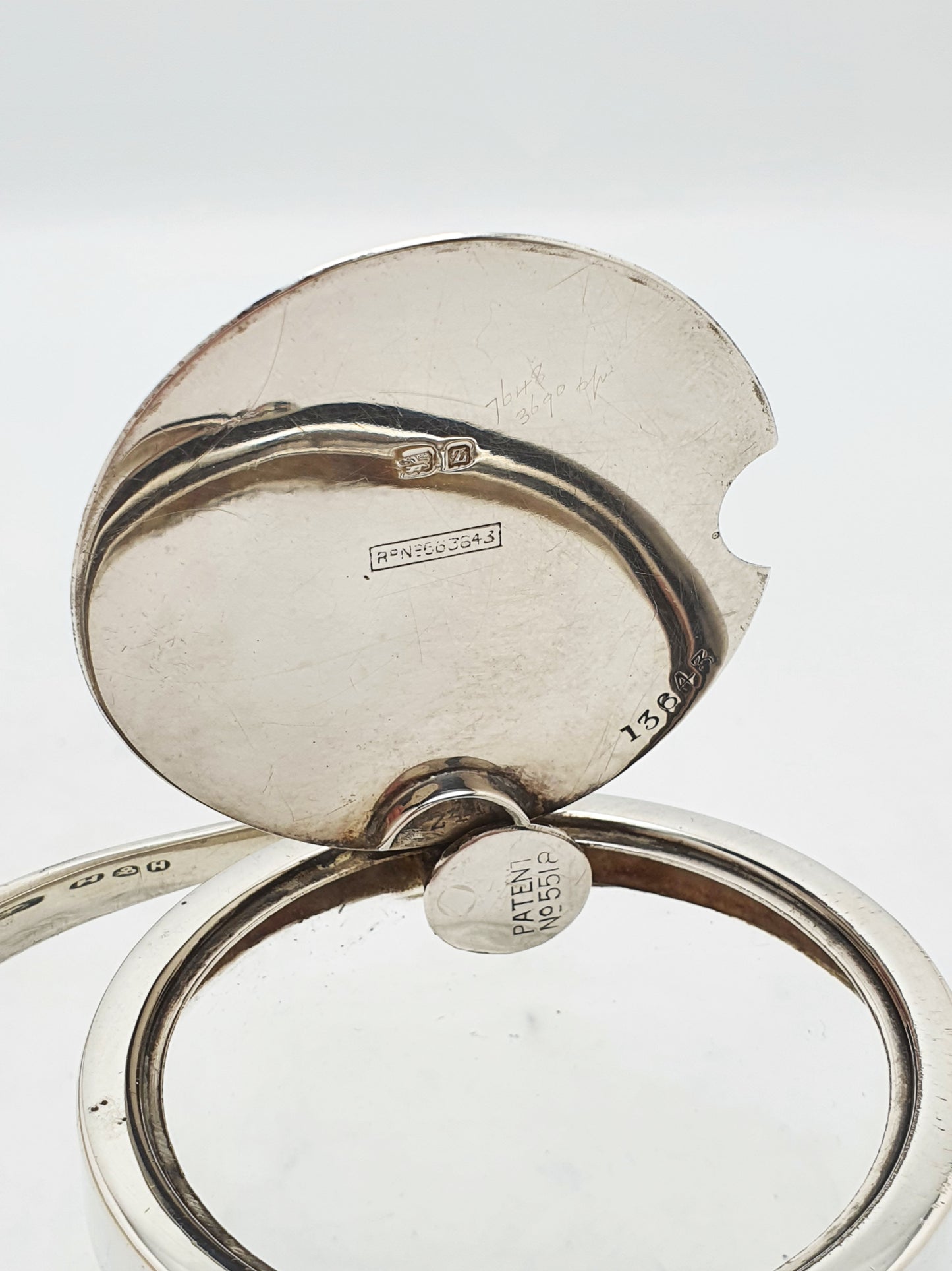 Nice Antique Sterling Silver and Cut Glass Condiment Jar - 1924
