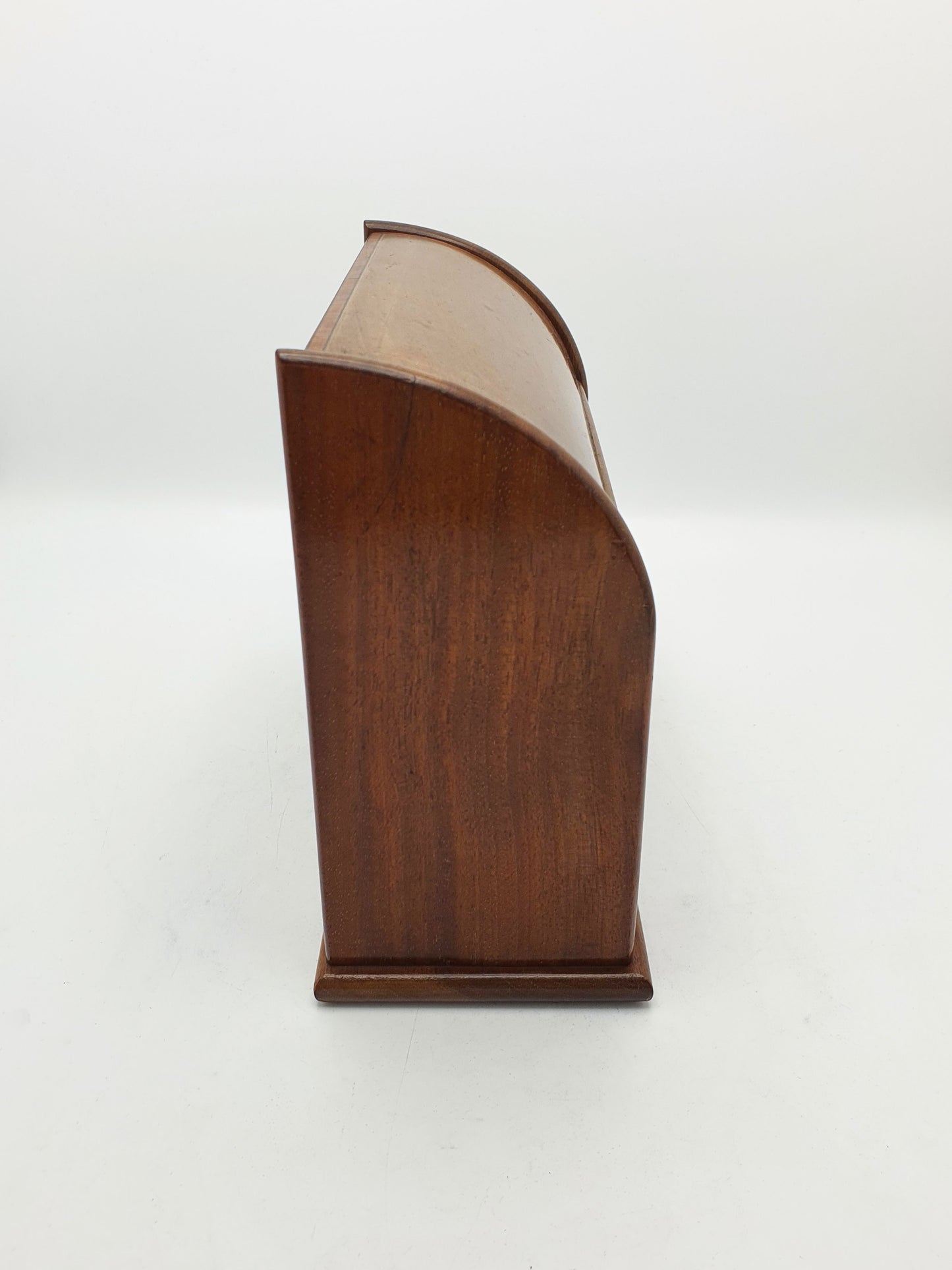 Nice Antique Edwardian Mahogany Hinged-Lid Desk Tidy with Inlaid Detail – circa 1905