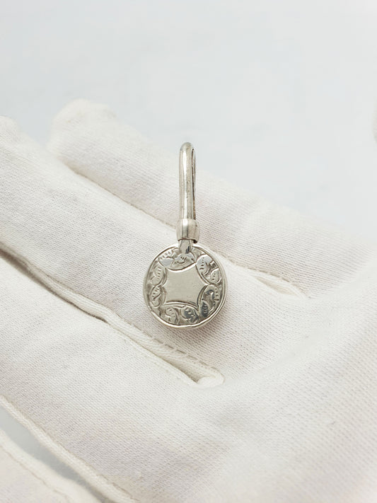 Splendid Antique Victorian Sterling Silver Engraved Napkin Holder Clip - 1899