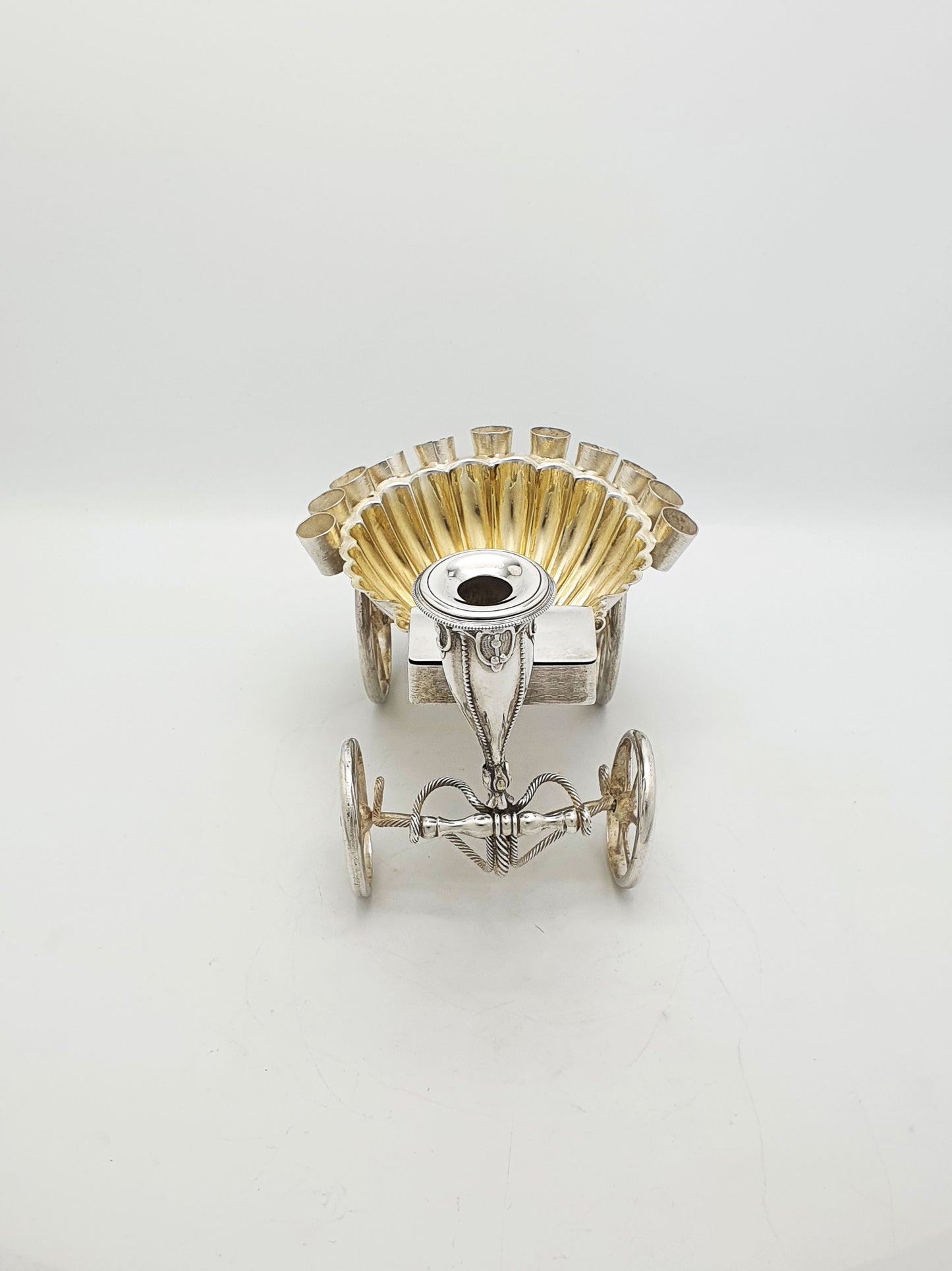 Unusual Antique Victorian Cigar Trolley With Gilt Shell Ashtray – circa 1860