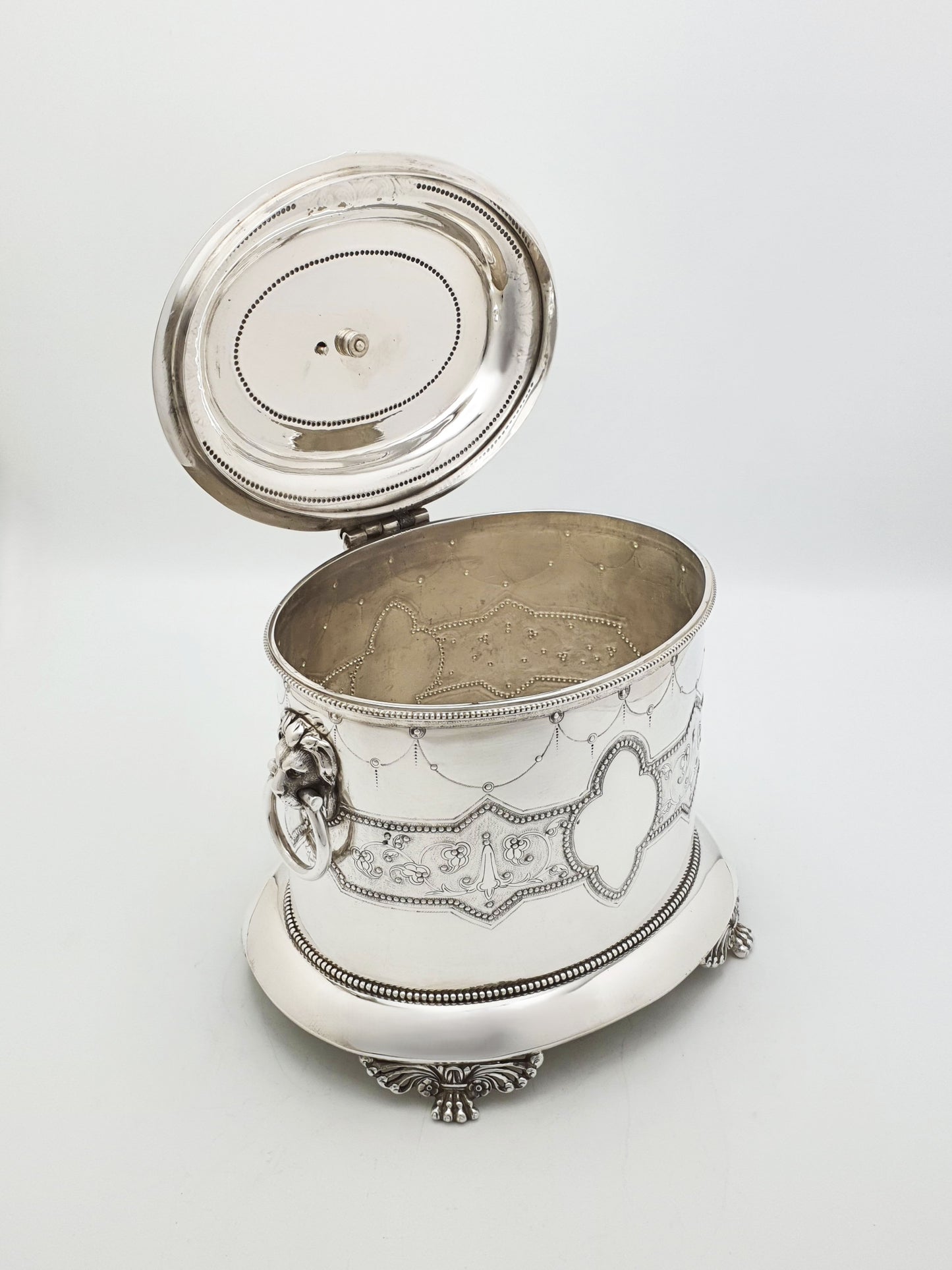 Splendid Antique Victorian Swan Finial Biscuit Barrel – circa 1880