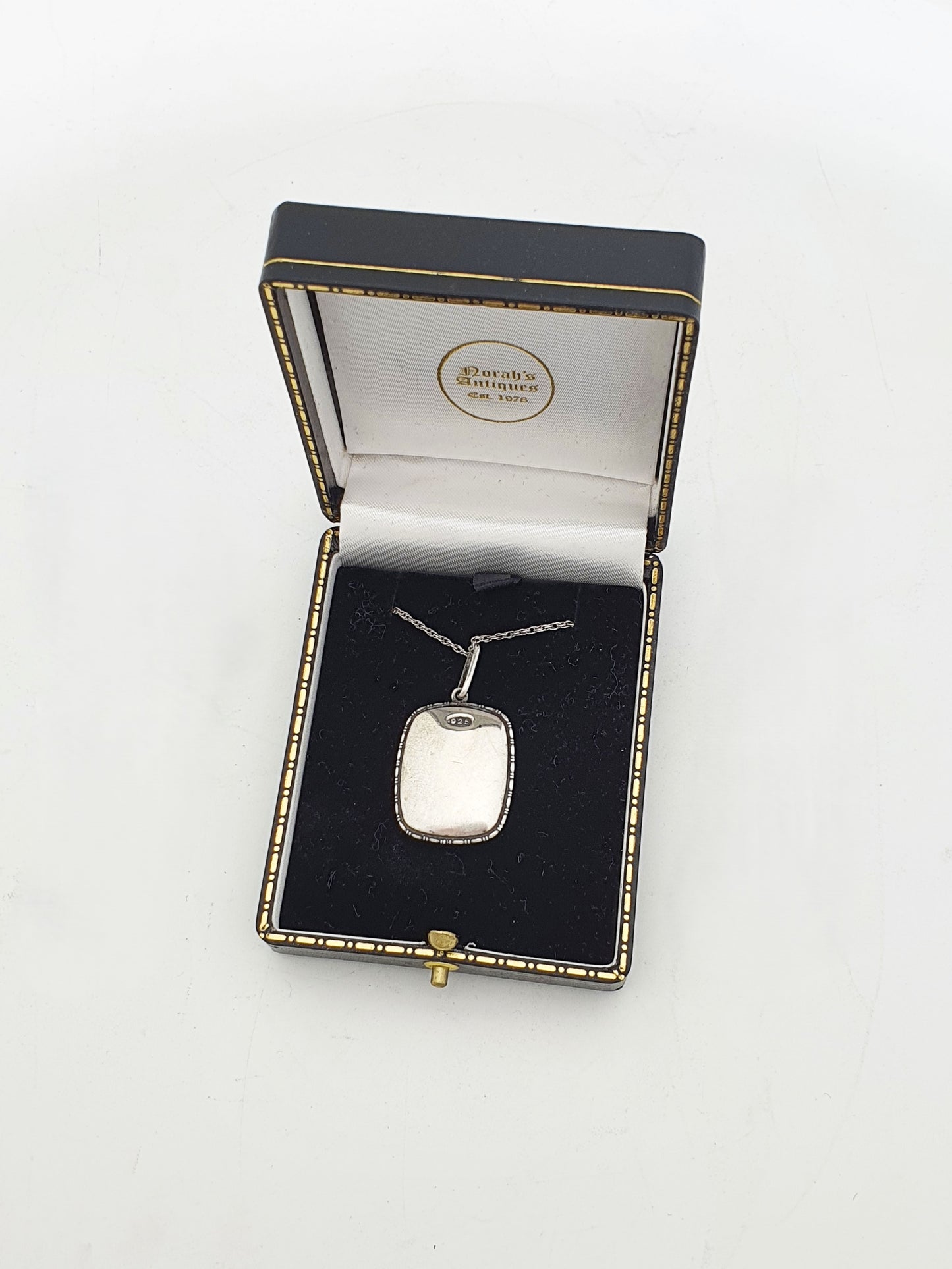 Antique Sterling Silver Butterfly Wing Pendant on Chain – circa 1920