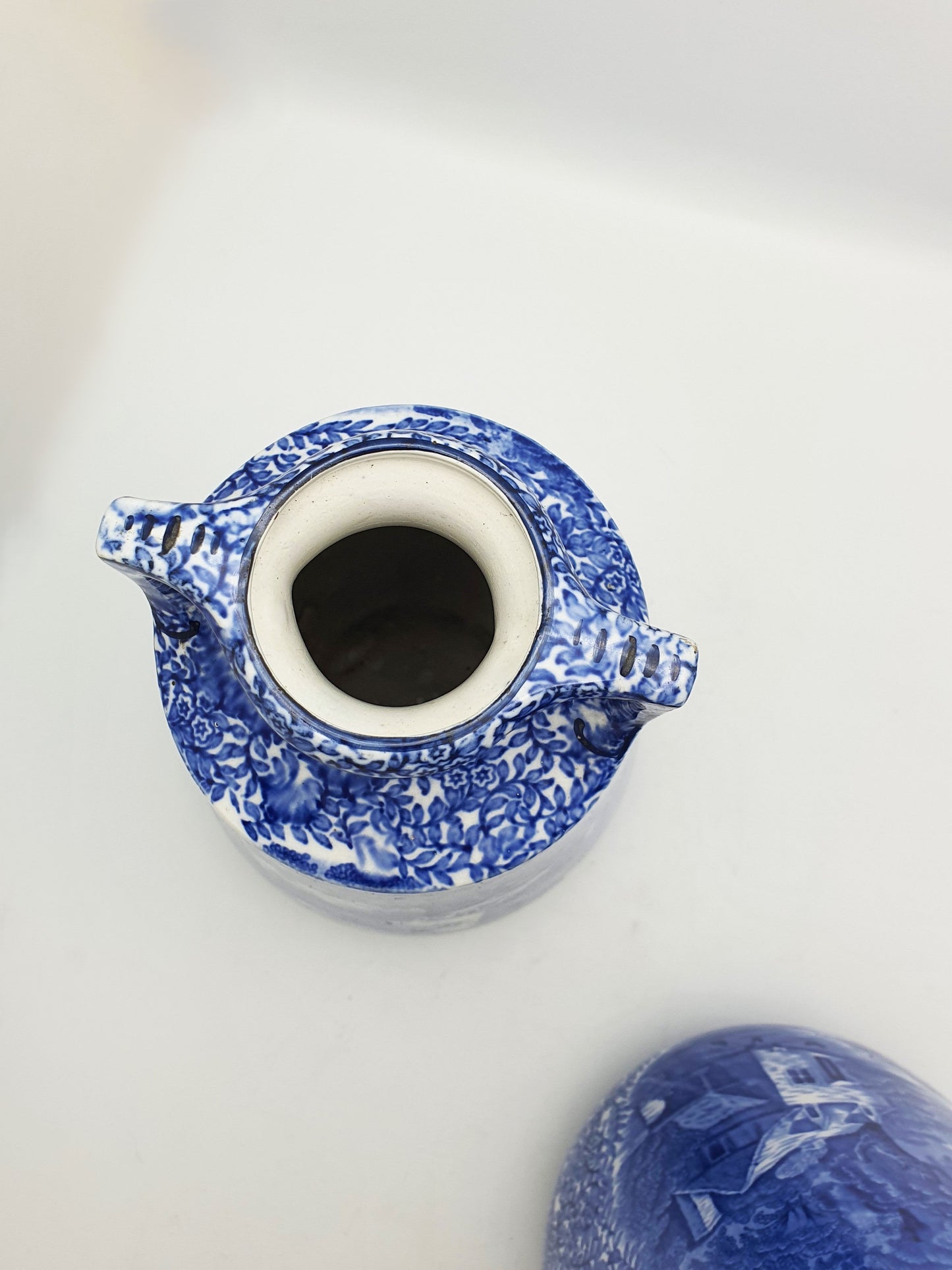 Lovely Large Pair of J. Kent Fenton Blue & White Transferware Vase – circa 1920
