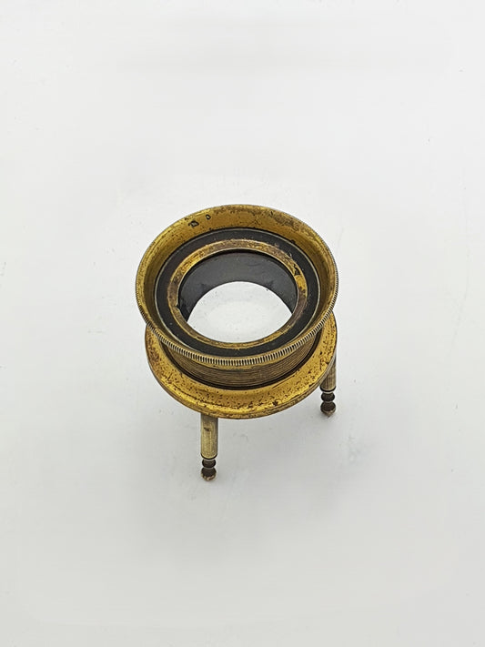 Nice Antique Edwardian Brass Desk Magnifier Loupe On Tripod Stand – circa 1905