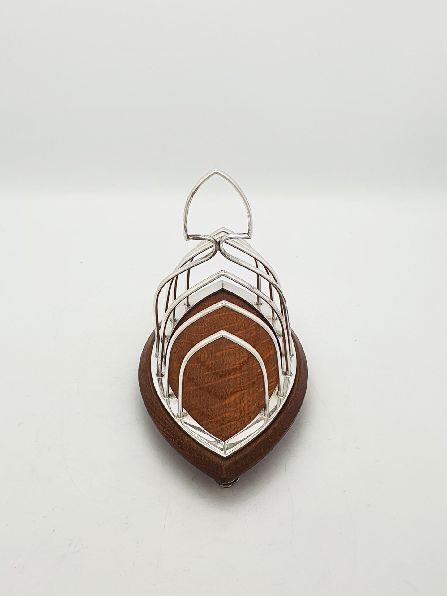 Lovely Antique Edwardian Silver Plated and Oak Toast Rack – circa  1905