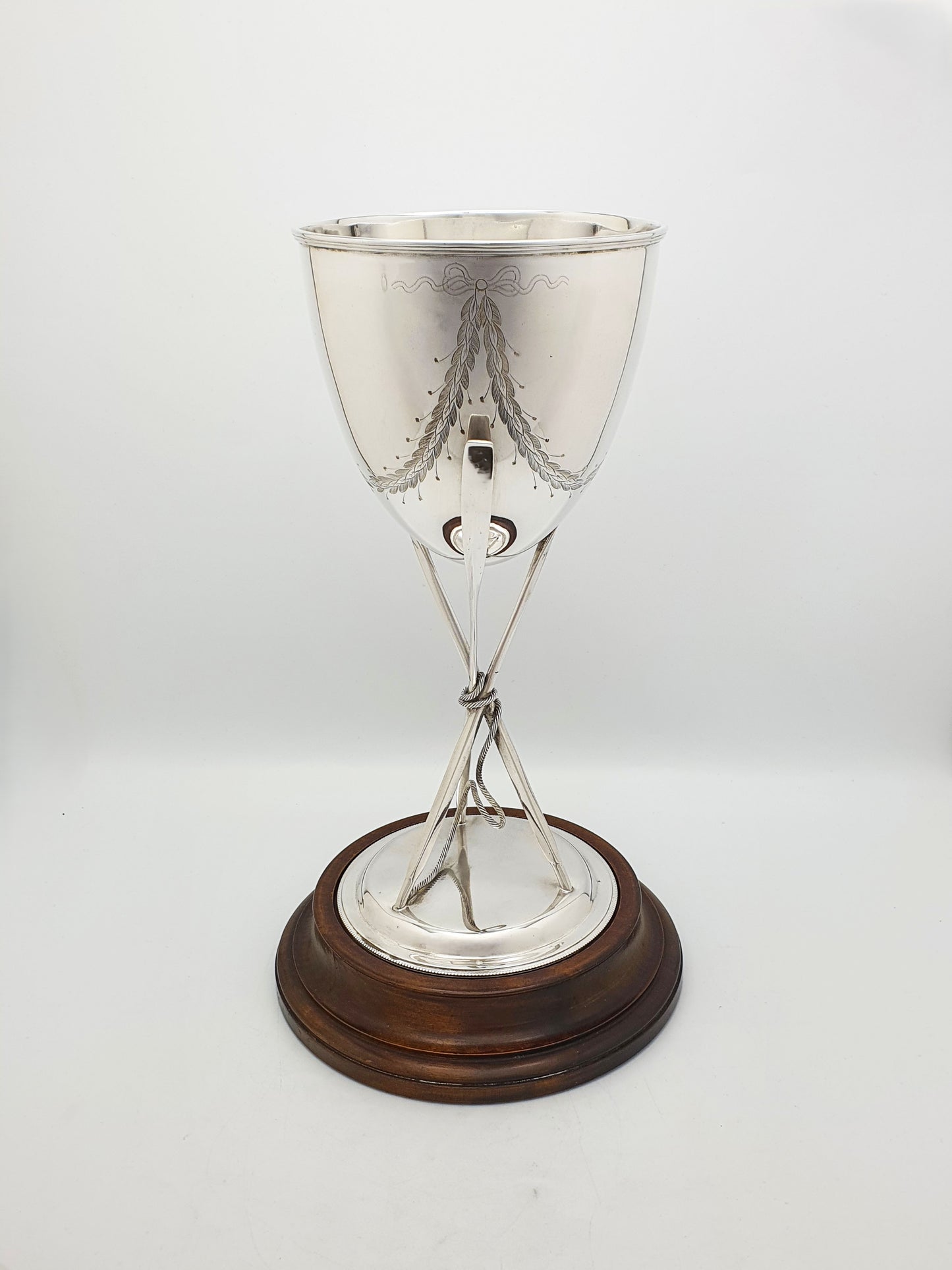 Antique Edwardian Silver Plated Rowing Trophy Cup with Oar Decoration – circa 1905