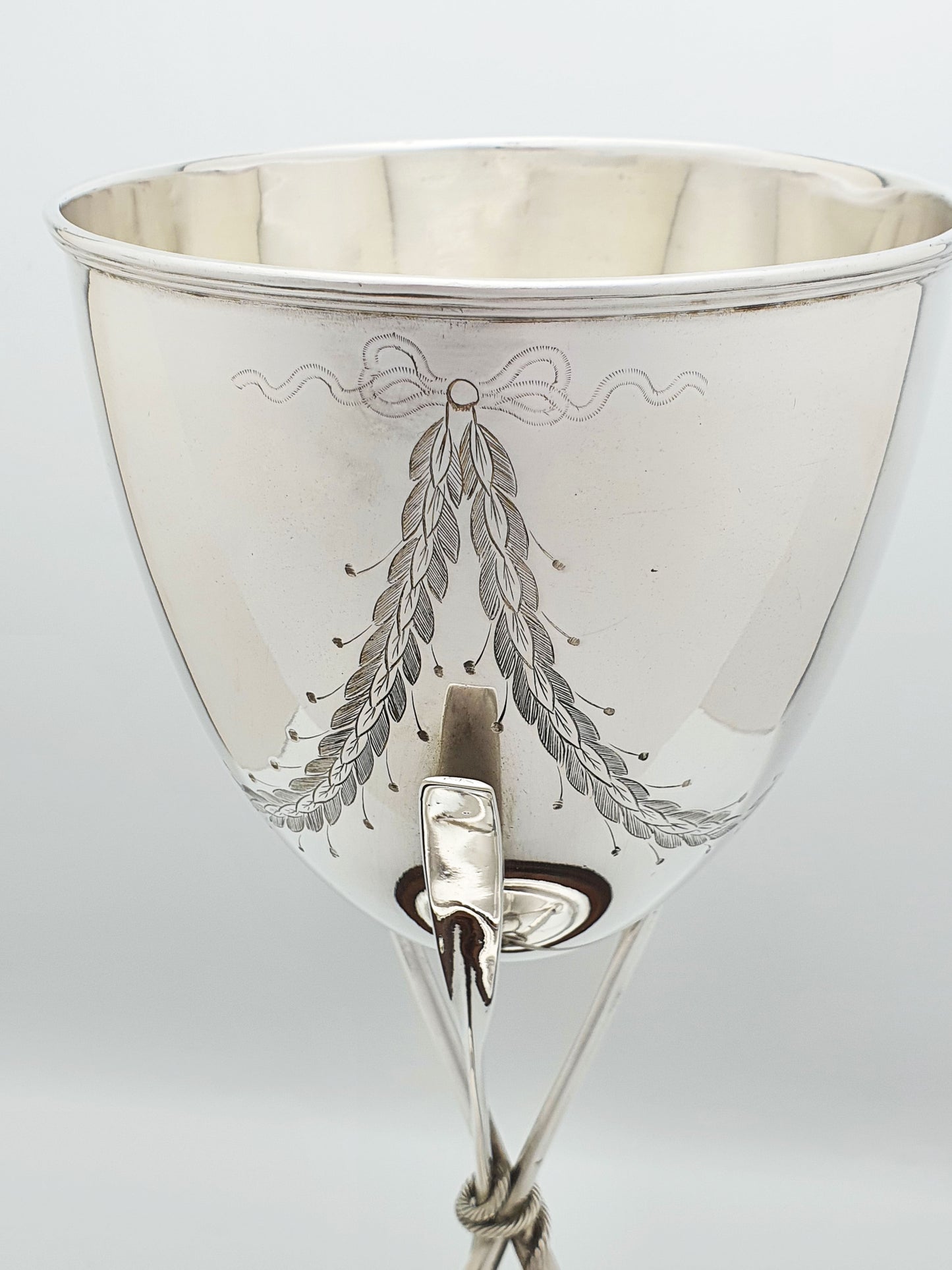 Antique Edwardian Silver Plated Rowing Trophy Cup with Oar Decoration – circa 1905