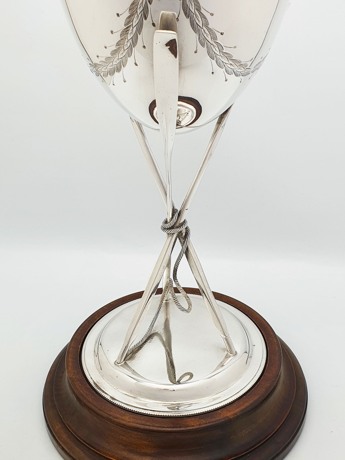 Antique Edwardian Silver Plated Rowing Trophy Cup with Oar Decoration – circa 1905
