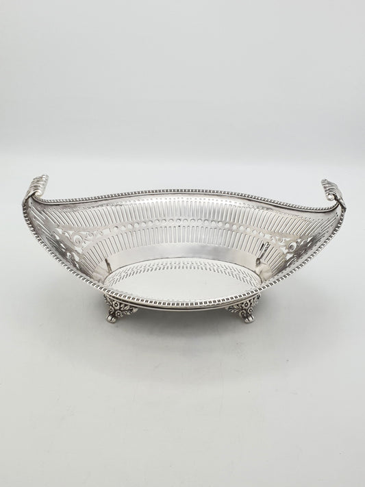 Antique Regency Style Pierced Bread Basket with Serving Fork – circa 1905