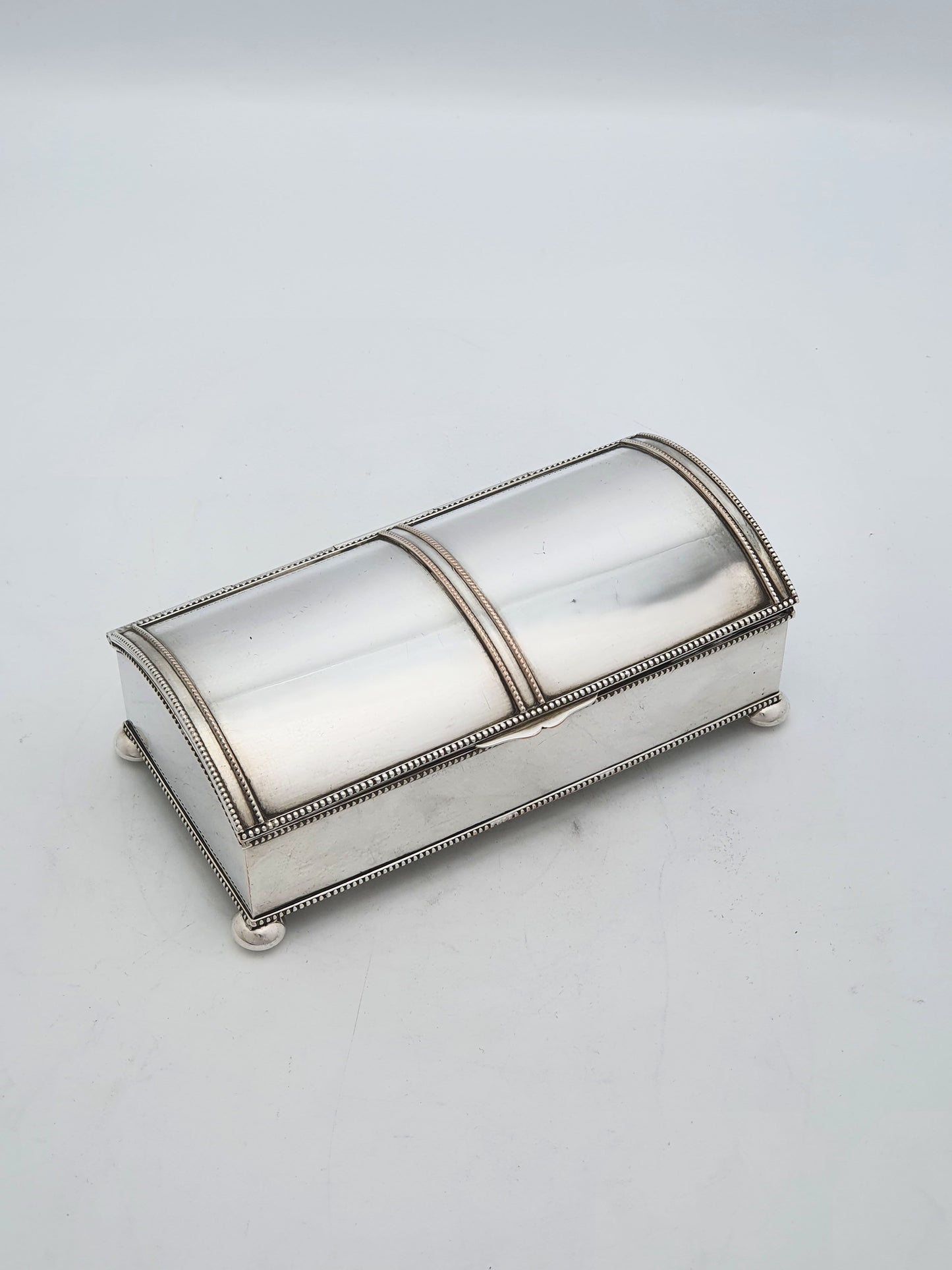 Antique Edwardian Silver Plated Double Inkstand With Cut Glass Inkwells – circa 1905