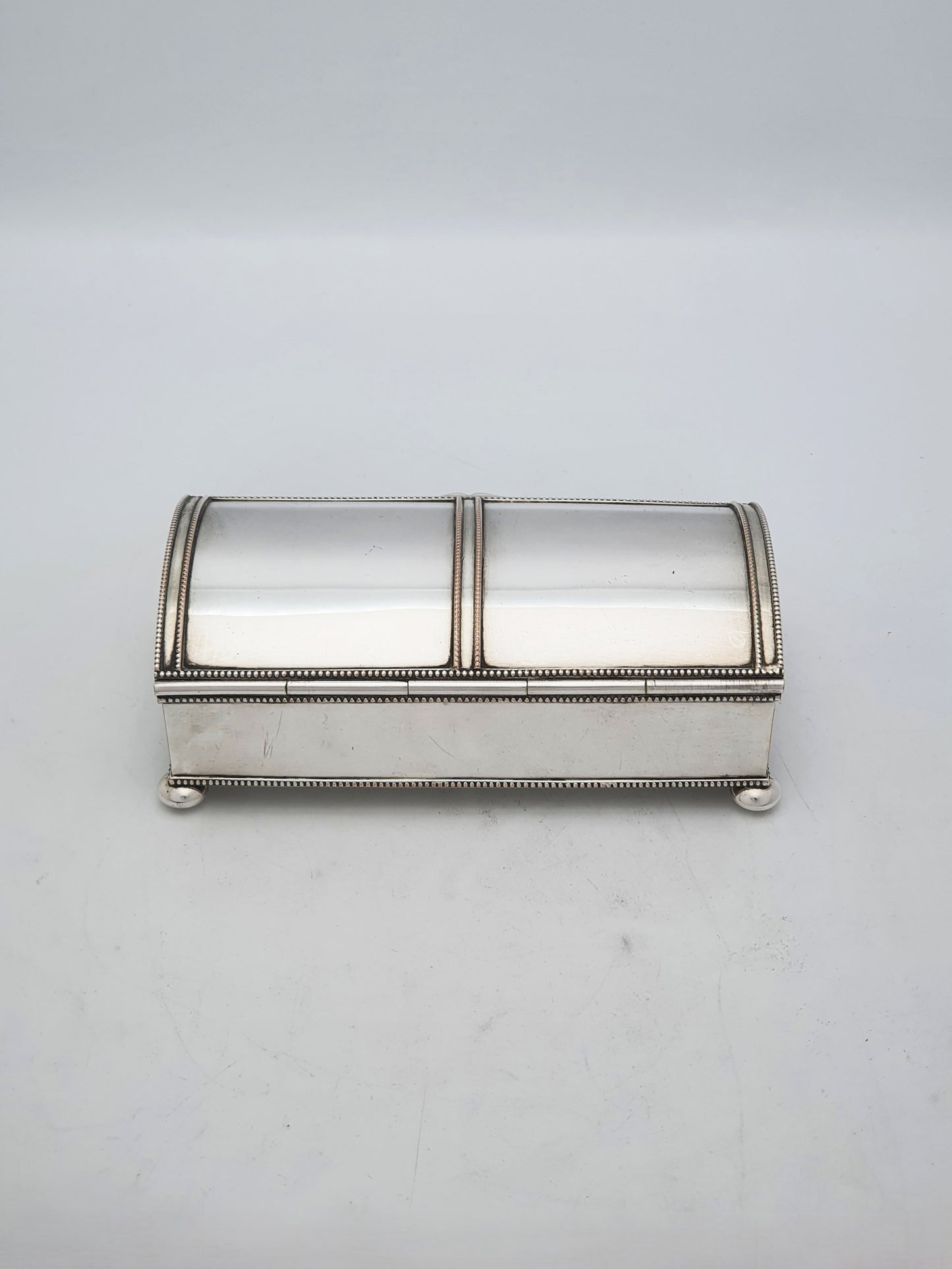 Antique Edwardian Silver Plated Double Inkstand With Cut Glass Inkwells – circa 1905