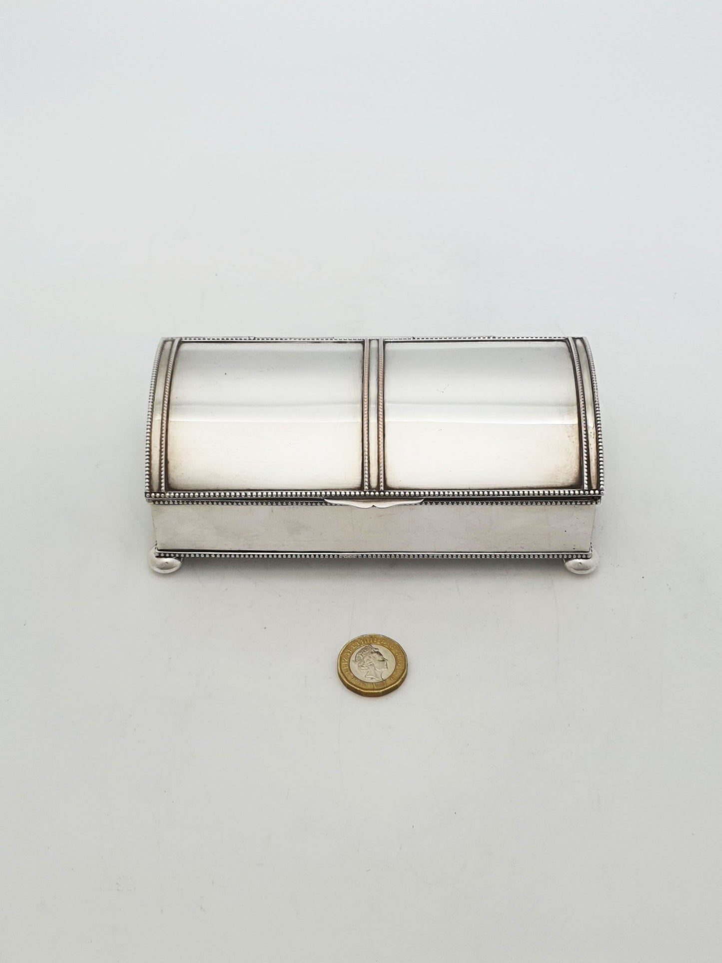 Antique Edwardian Silver Plated Double Inkstand With Cut Glass Inkwells – circa 1905