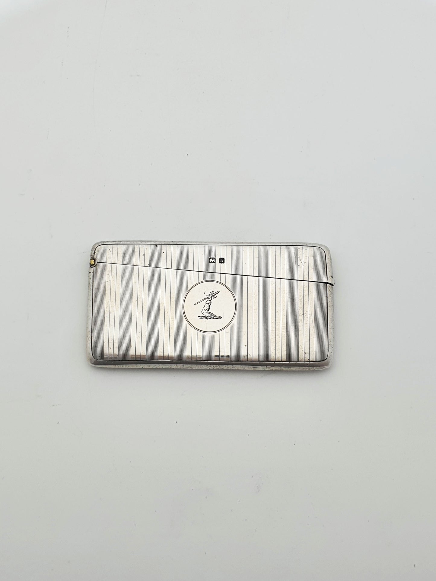 Handsome Antique Edwardian Sterling Silver Gilt Lined Card Box - 1909