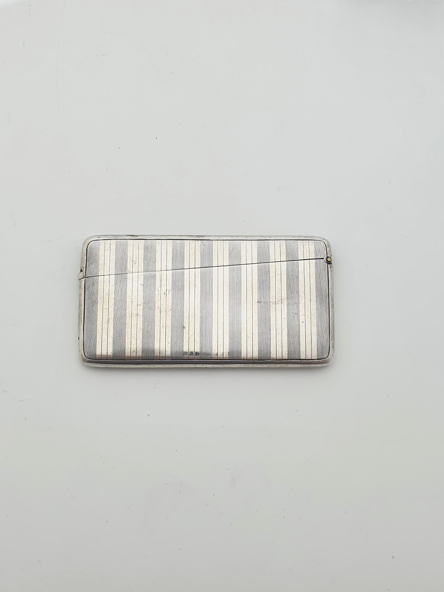 Handsome Antique Edwardian Sterling Silver Gilt Lined Card Box - 1909