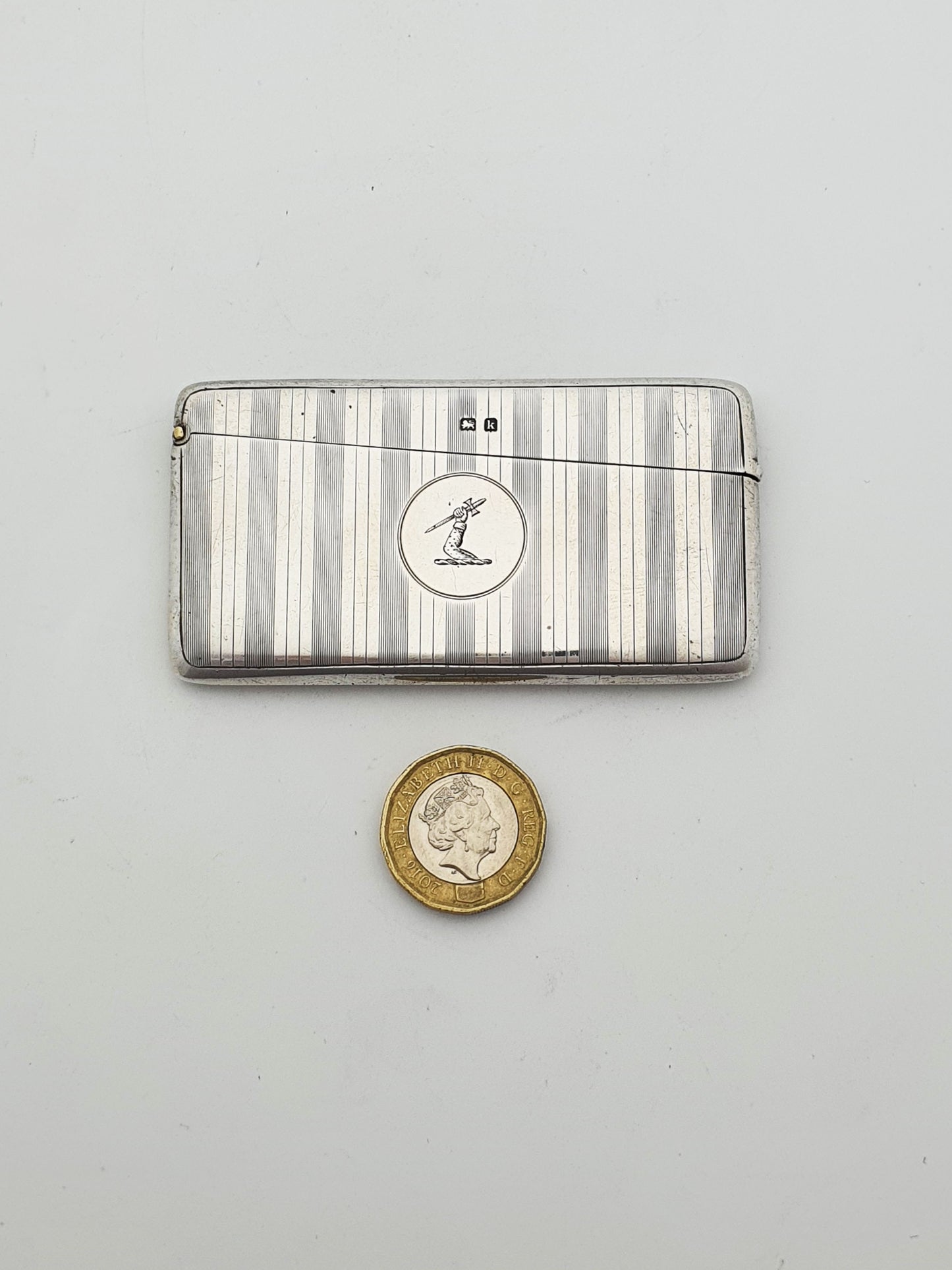 Handsome Antique Edwardian Sterling Silver Gilt Lined Card Box - 1909