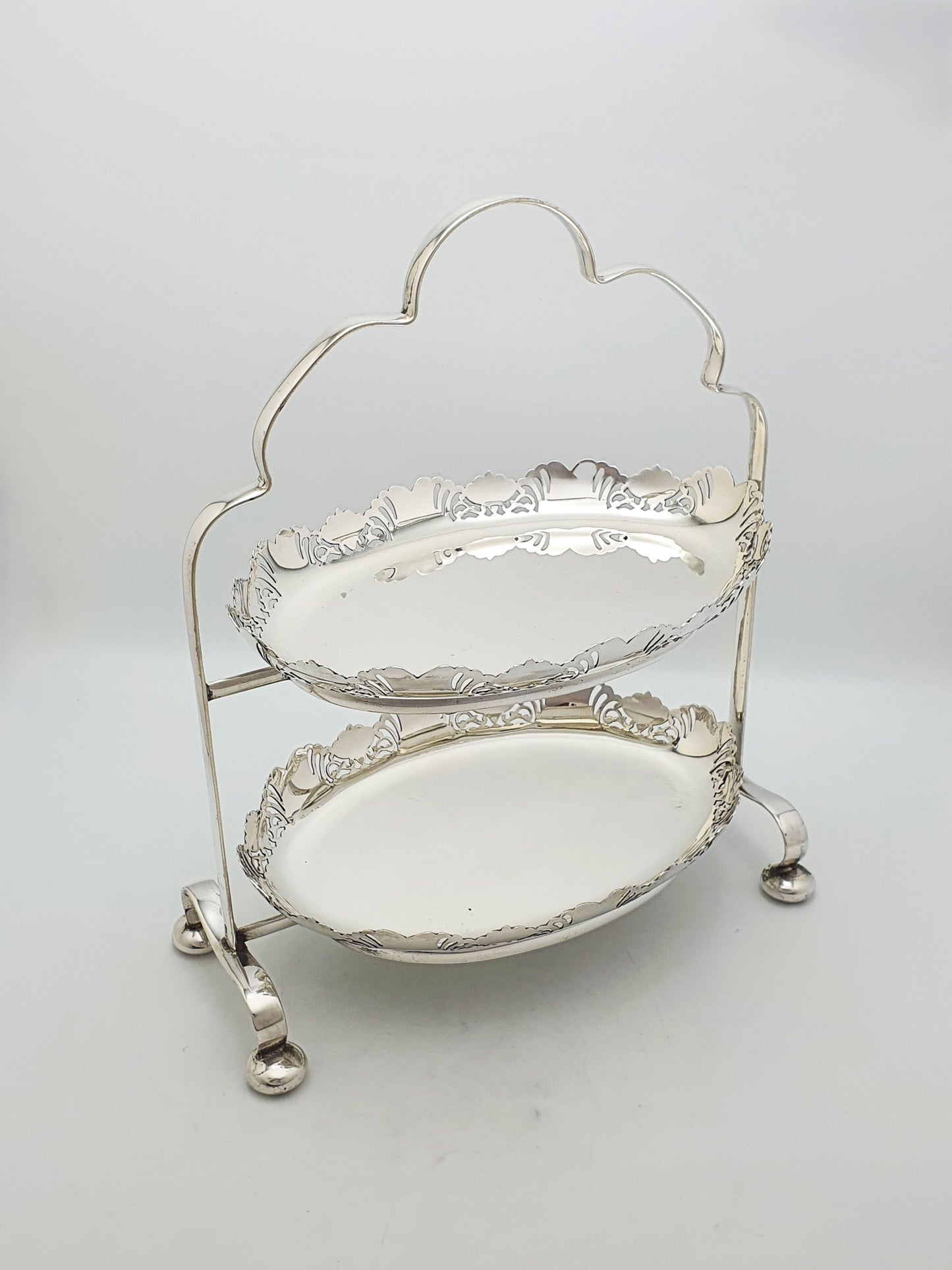 Stunning Antique Two Tier Serving Stand With Removable Oval Dishes – circa 1905