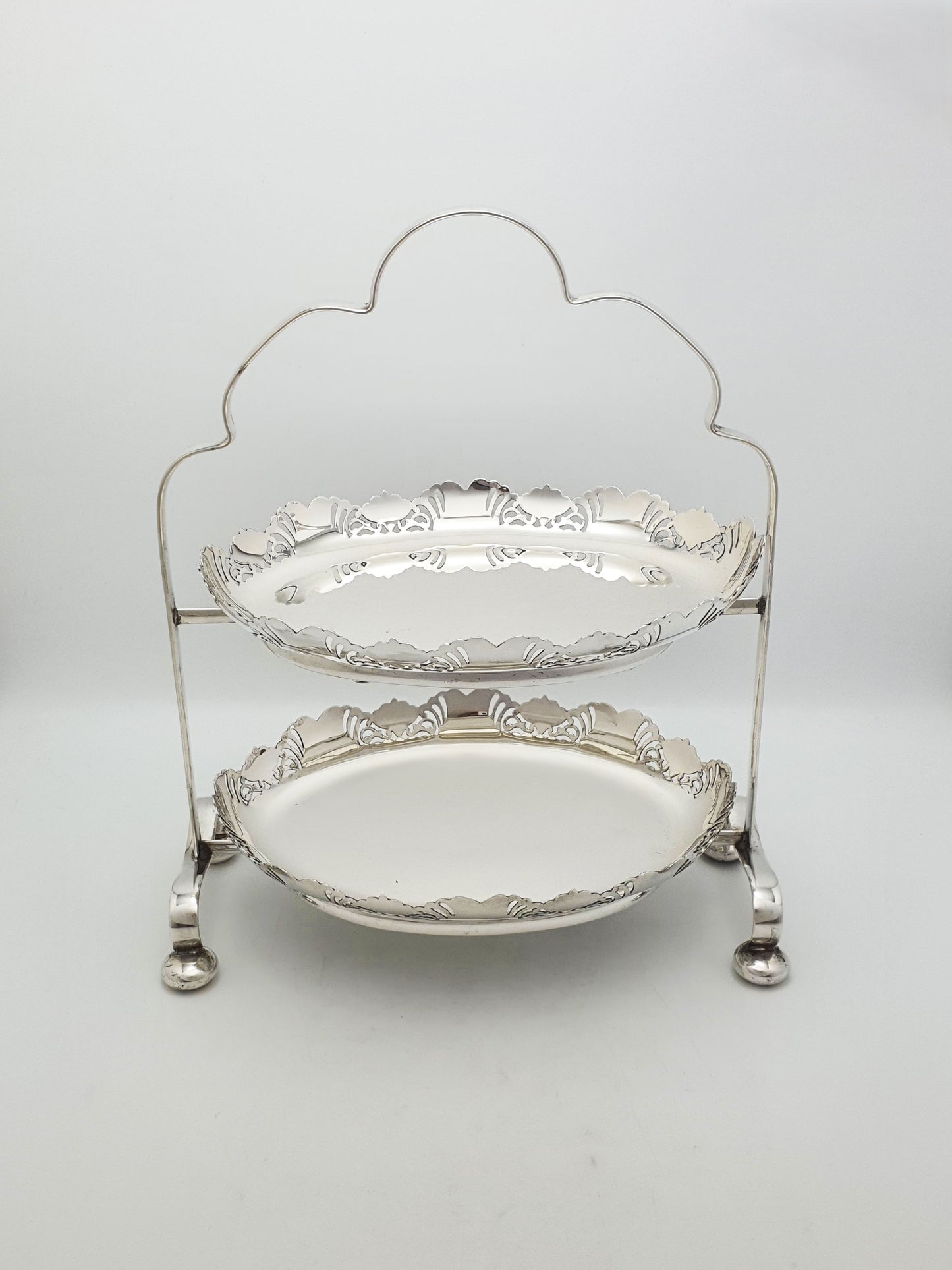 Stunning Antique Two Tier Serving Stand With Removable Oval Dishes – circa 1905