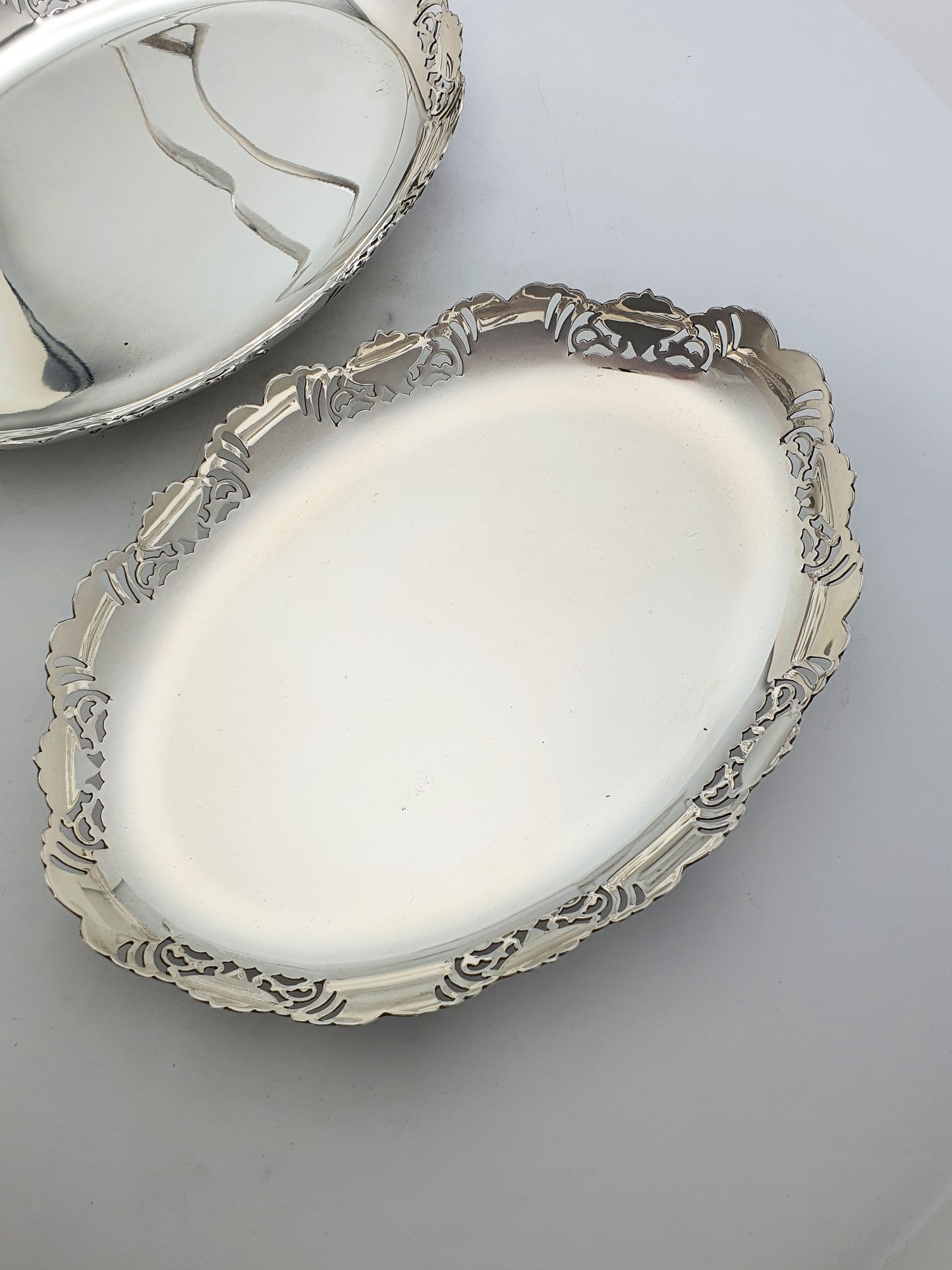 Stunning Antique Two Tier Serving Stand With Removable Oval Dishes – circa 1905