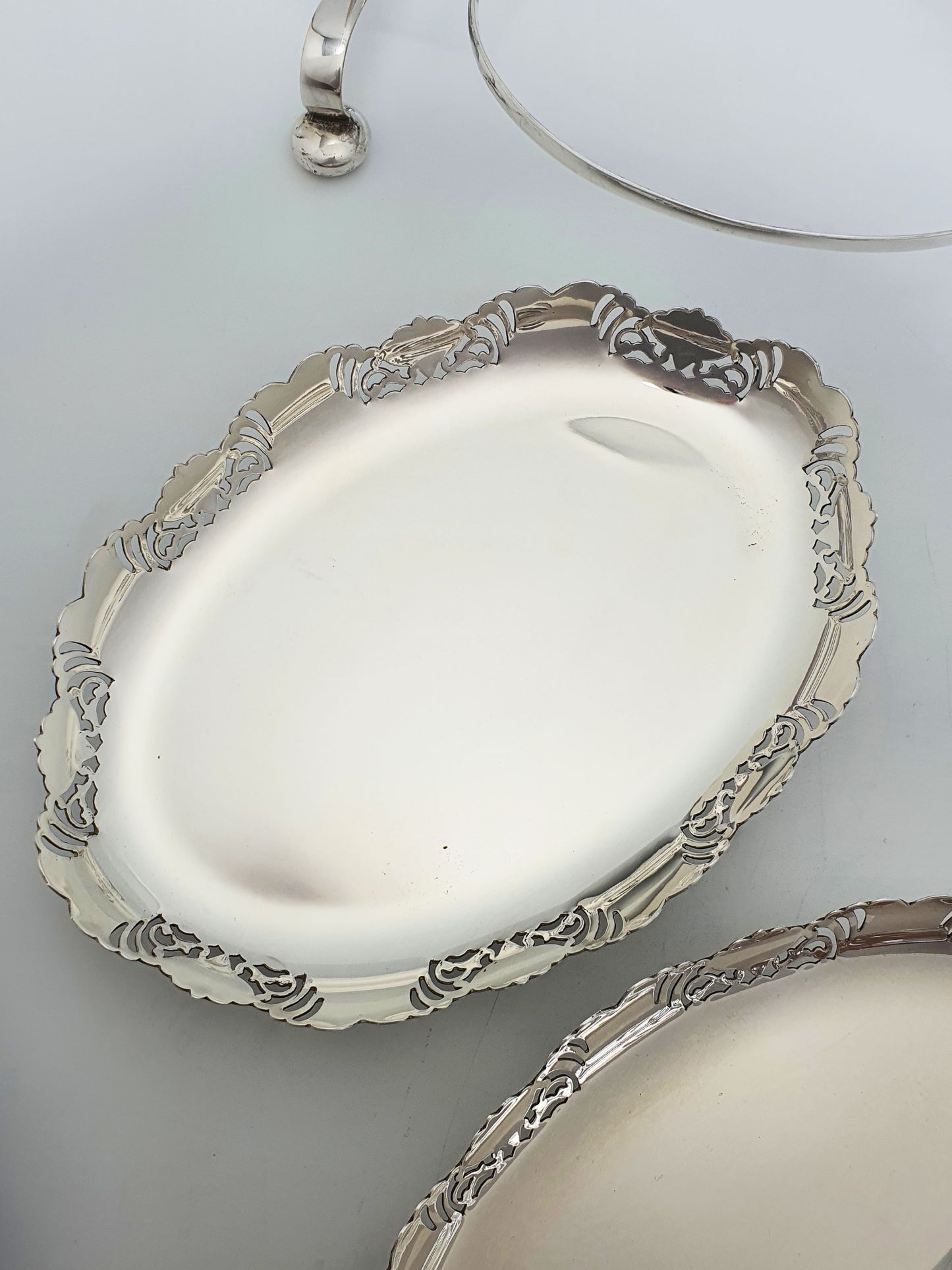 Stunning Antique Two Tier Serving Stand With Removable Oval Dishes – circa 1905