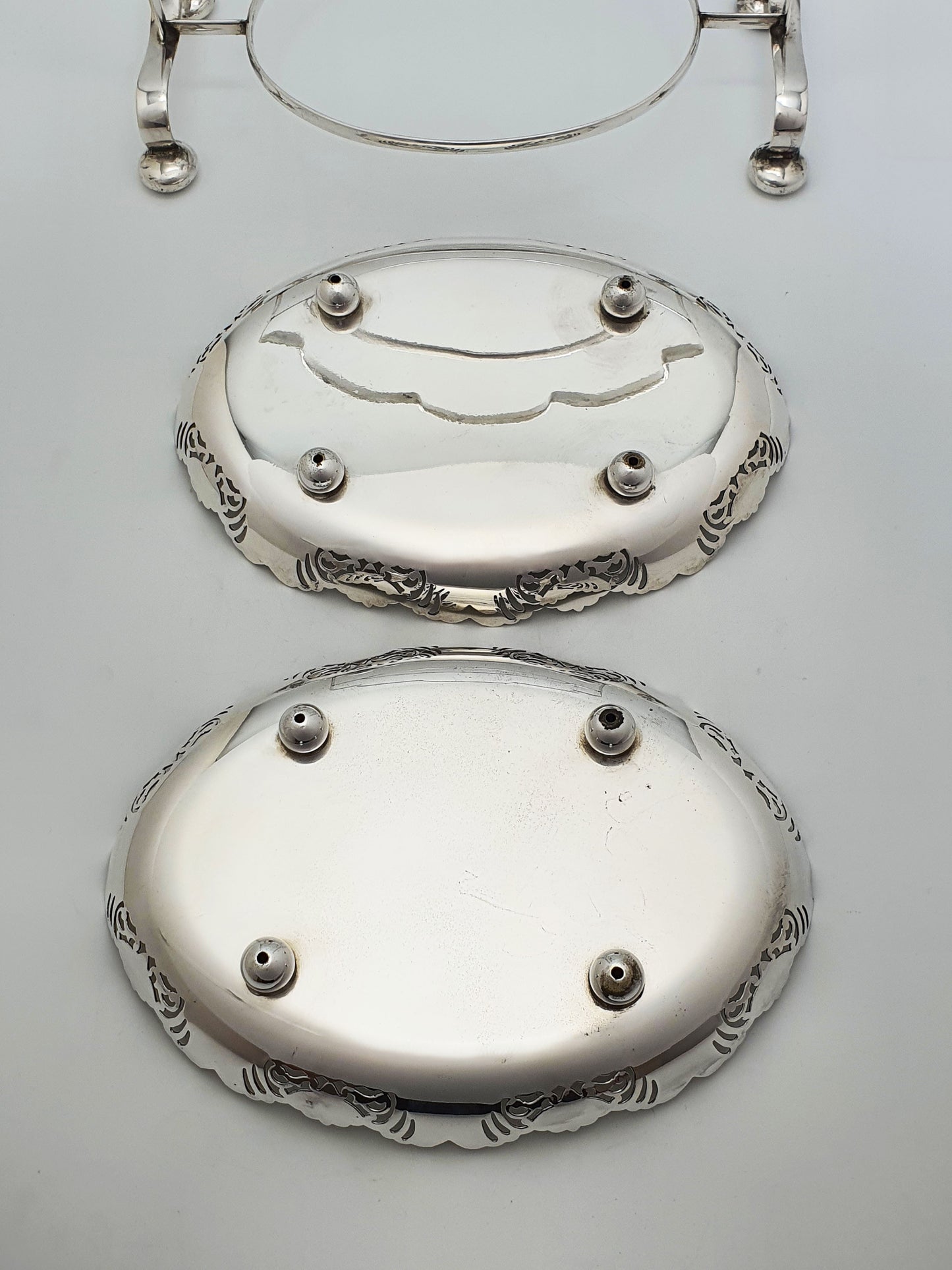 Stunning Antique Two Tier Serving Stand With Removable Oval Dishes – circa 1905