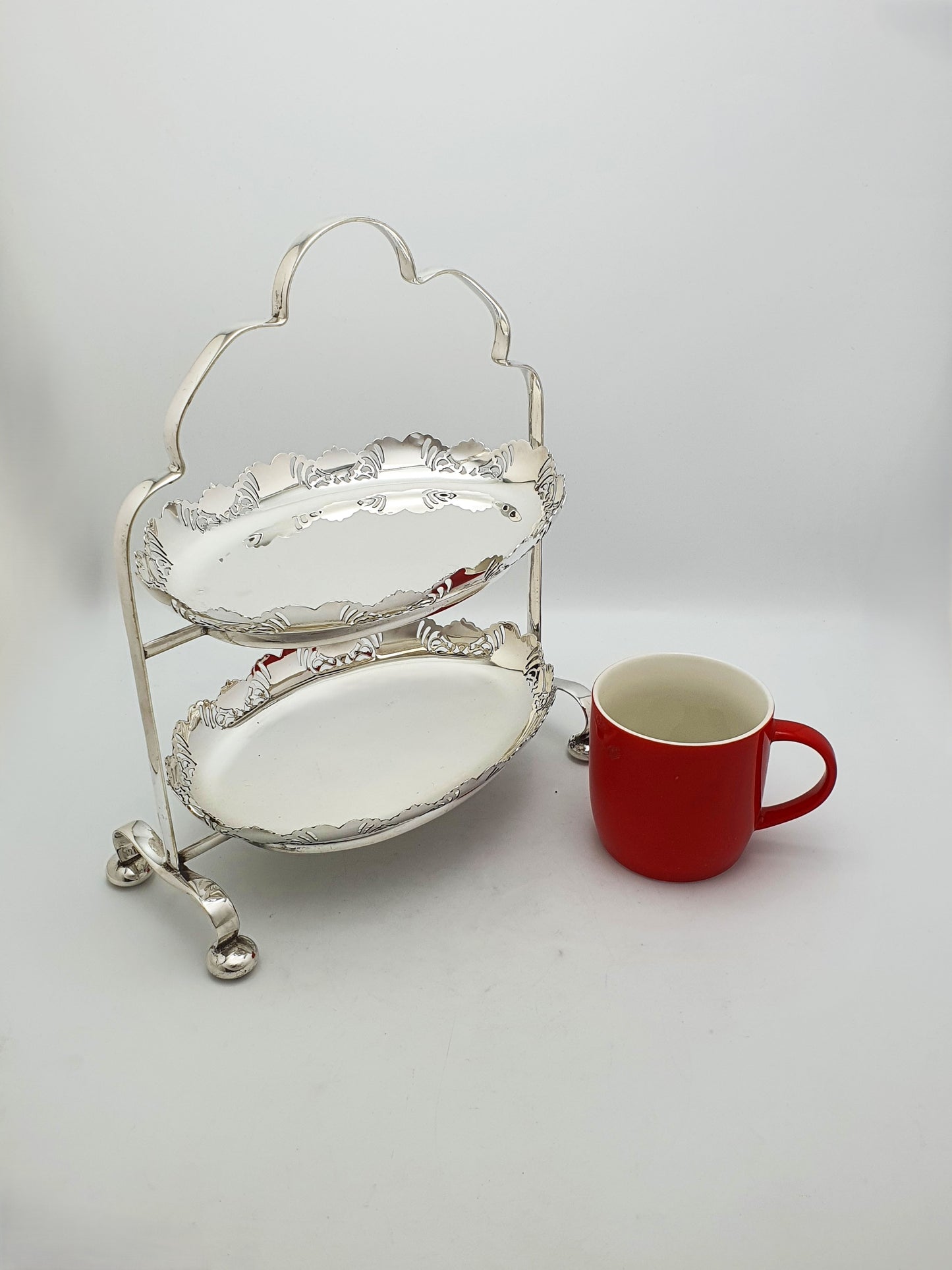 Stunning Antique Two Tier Serving Stand With Removable Oval Dishes – circa 1905