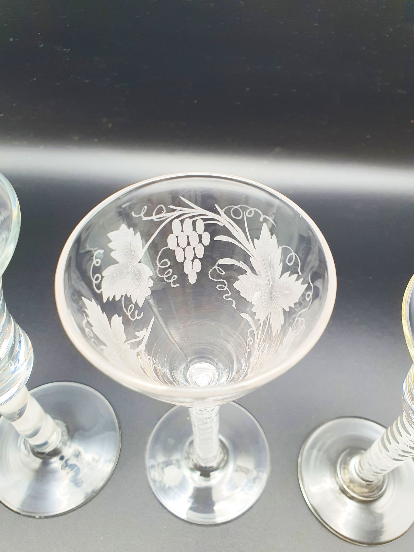 Lovely Set of Three Individual Vintage 18th Century Style Glasses – circa 1960