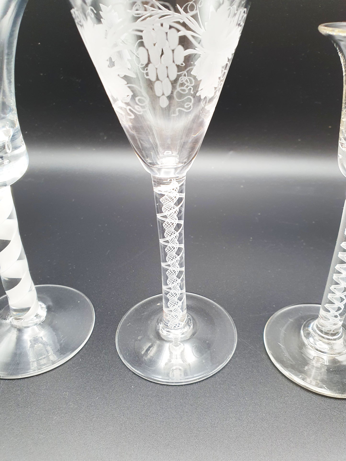 Lovely Set of Three Individual Vintage 18th Century Style Glasses – circa 1960