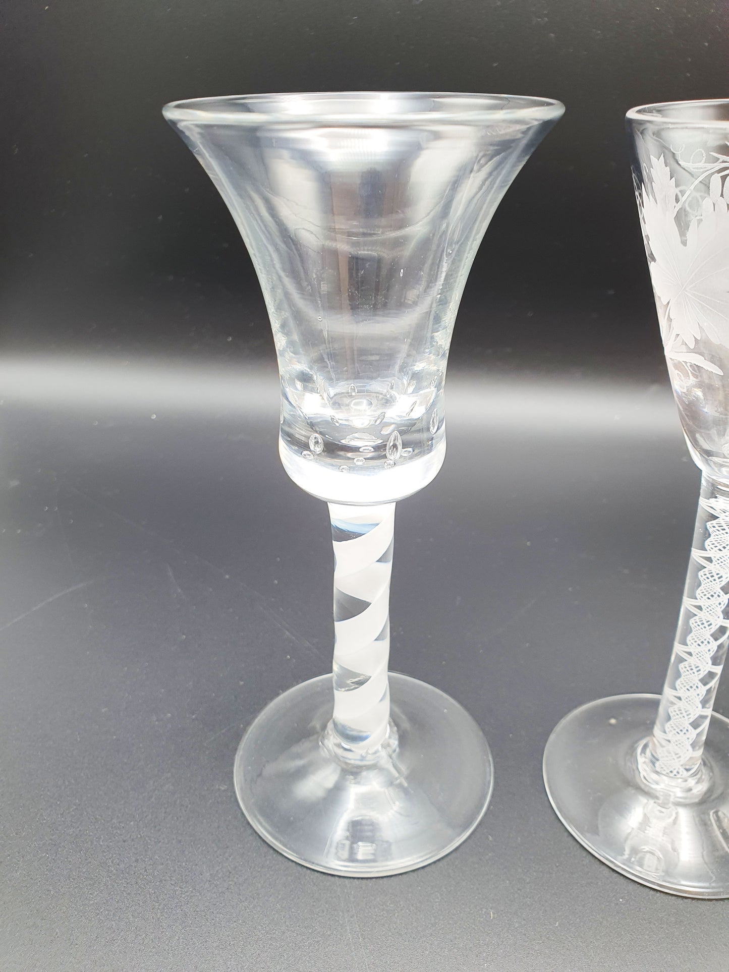 Lovely Set of Three Individual Vintage 18th Century Style Glasses – circa 1960