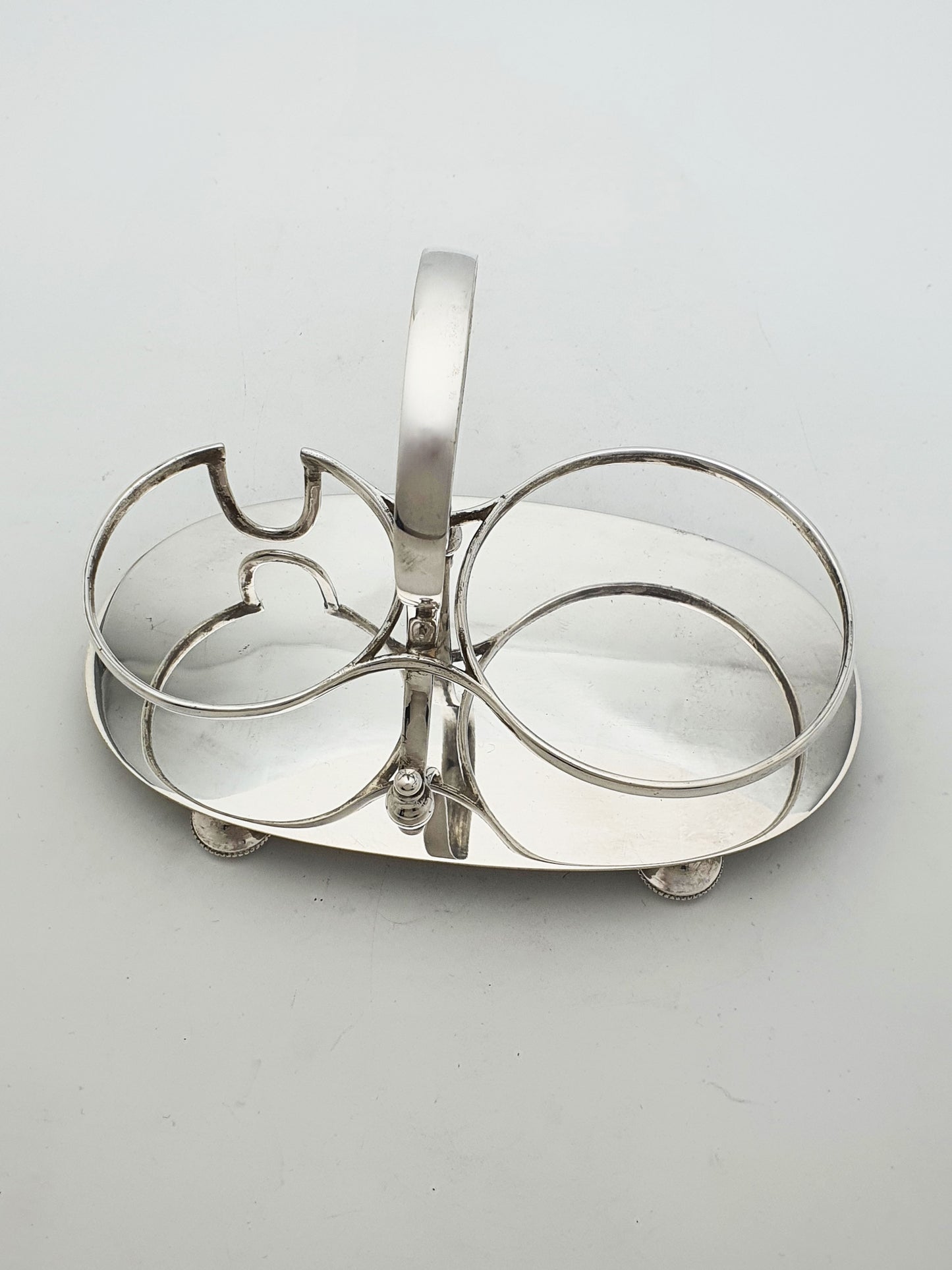 Antique Edwardian Silver Plated Stand With Cut Glass Bowl And Cream Jug – circa 1905
