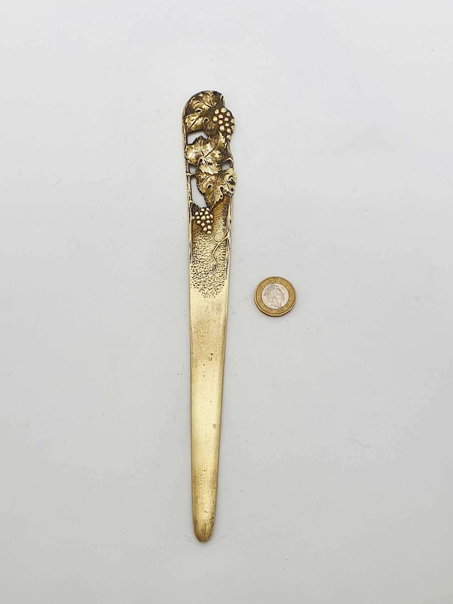 Art Nouveau French Brass Letter Opener By F Claessens – circa 1900
