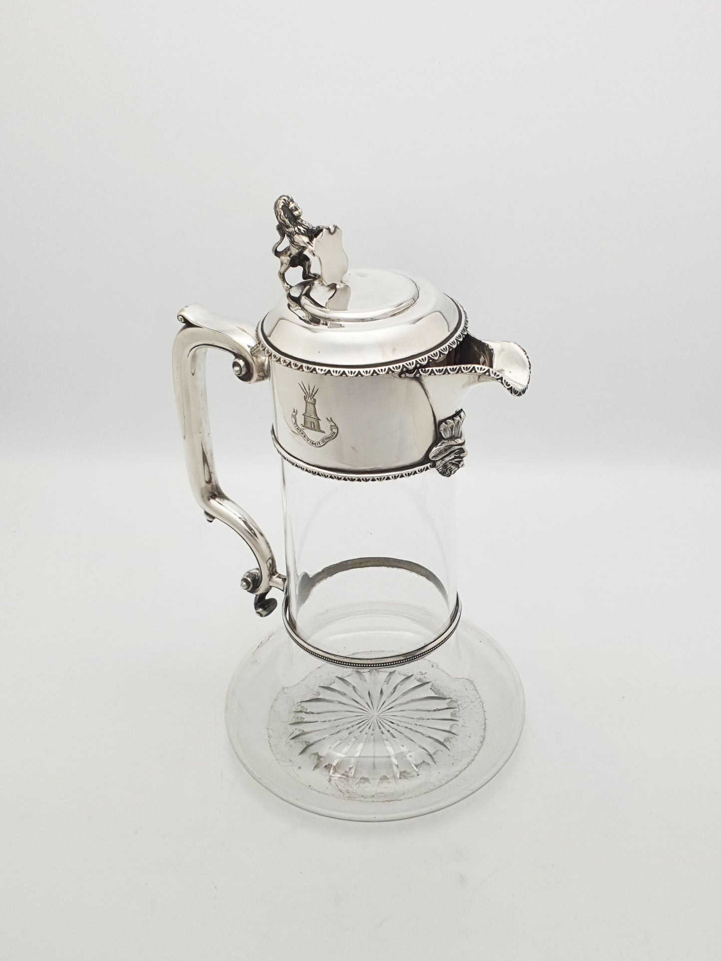 Fabulous Antique Victorian Silver Plated Claret Jug With Lion Finial – circa 1880