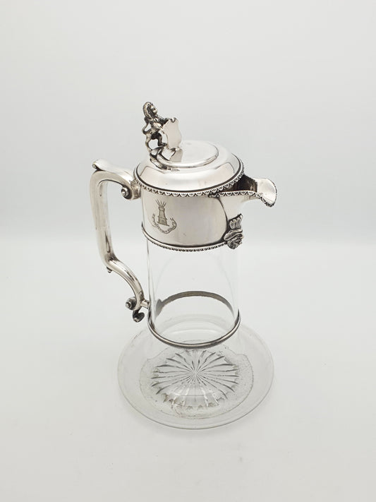 Fabulous Antique Victorian Silver Plated Claret Jug With Lion Finial – circa 1880